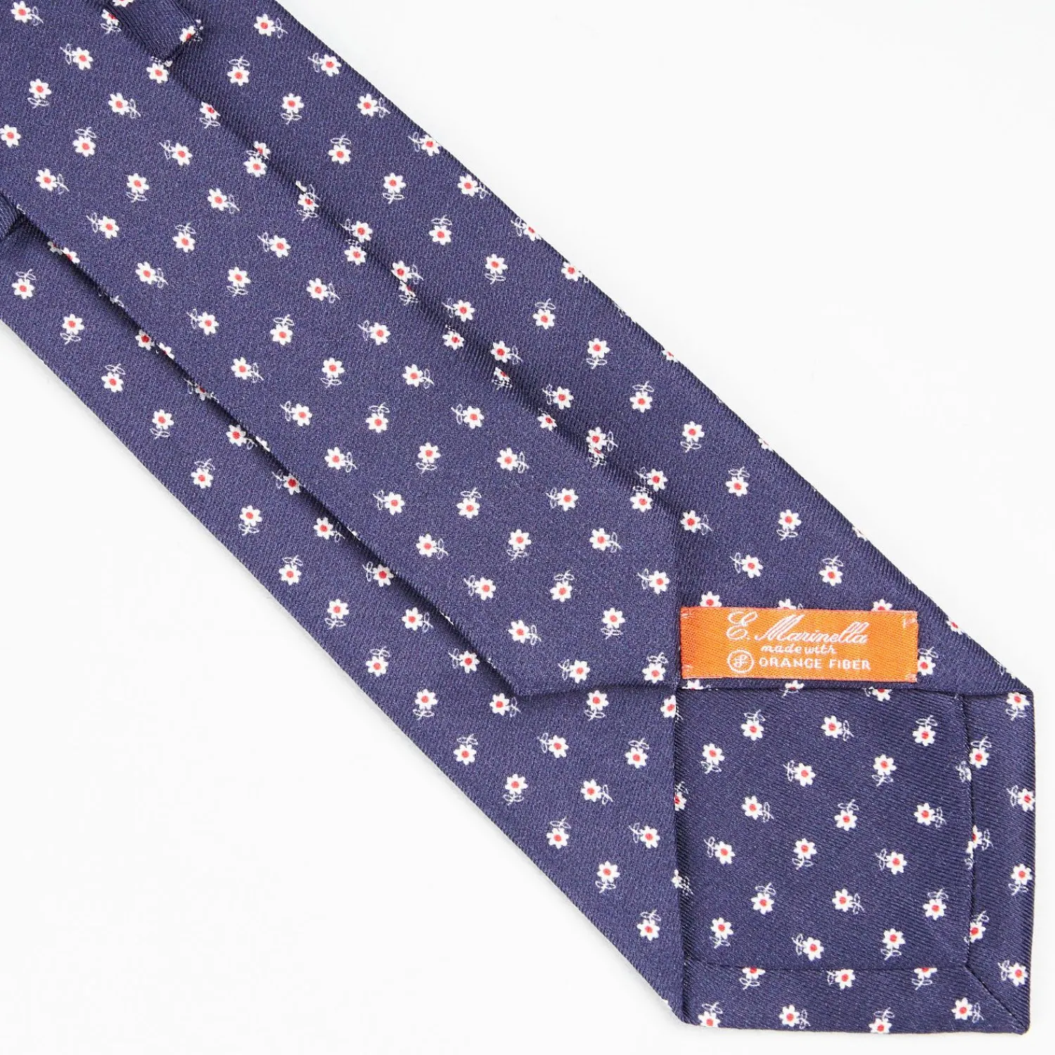 Blue Silk And Orange Fiber Tie>E.Marinella Clearance