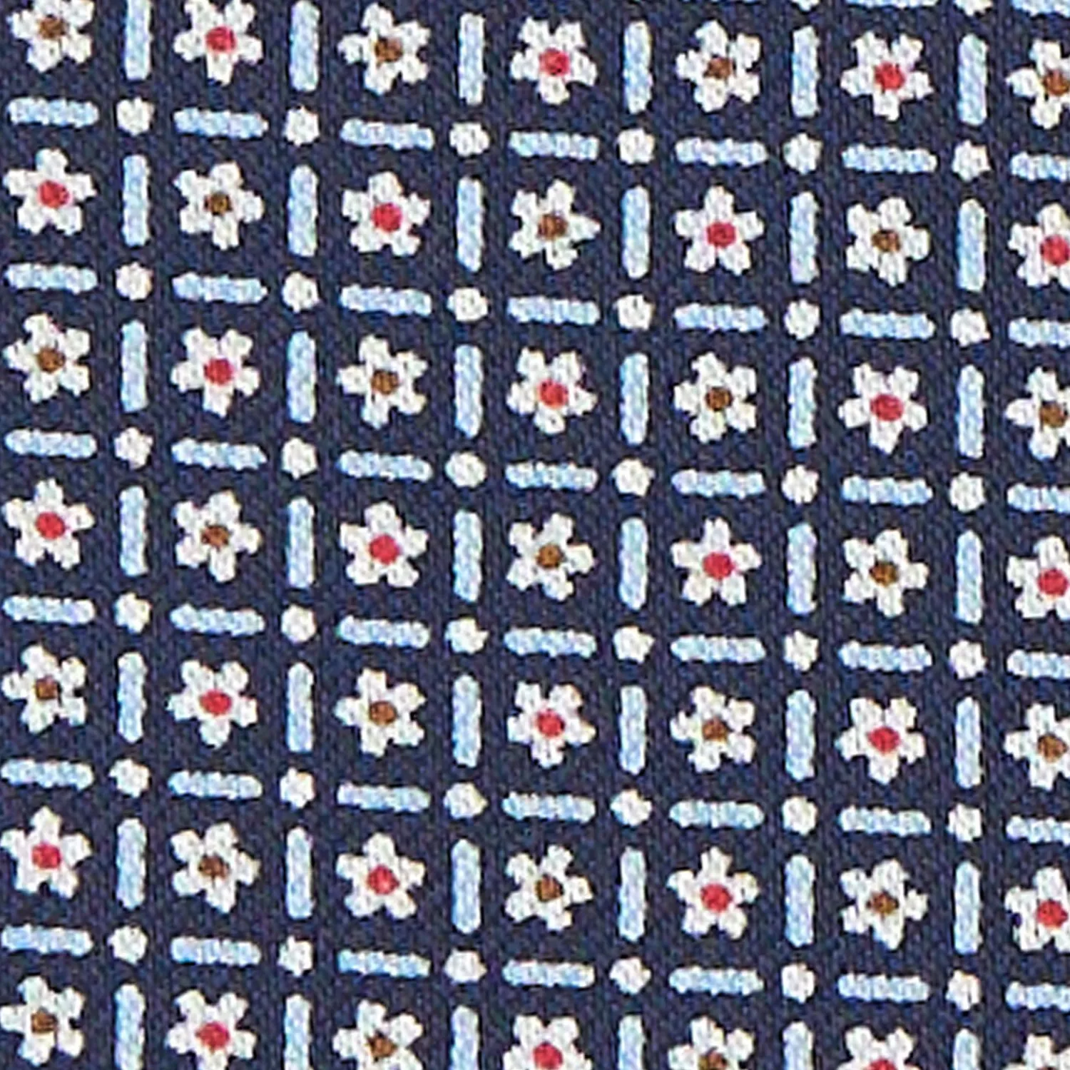 Blue Silk Ascot Tie - Small Flower Designs>E.Marinella Fashion