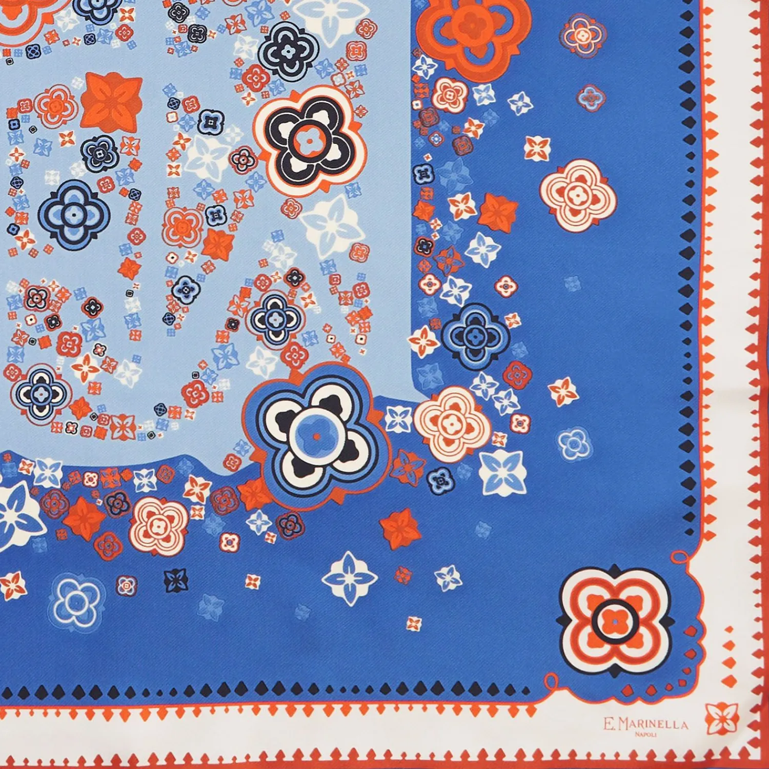 Blue Silk Scarf 90 - World Of Archivio Flowers 1961>E.Marinella Sale