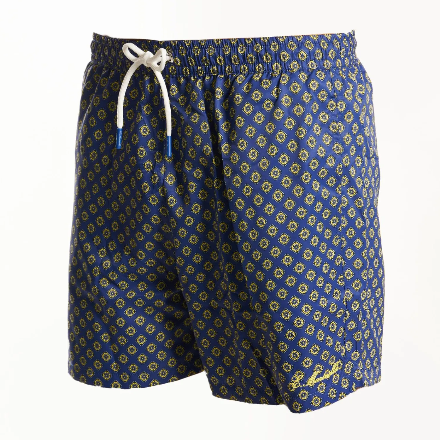 Blue Swim Shorts- Large Flower Pattern>E.Marinella Shop