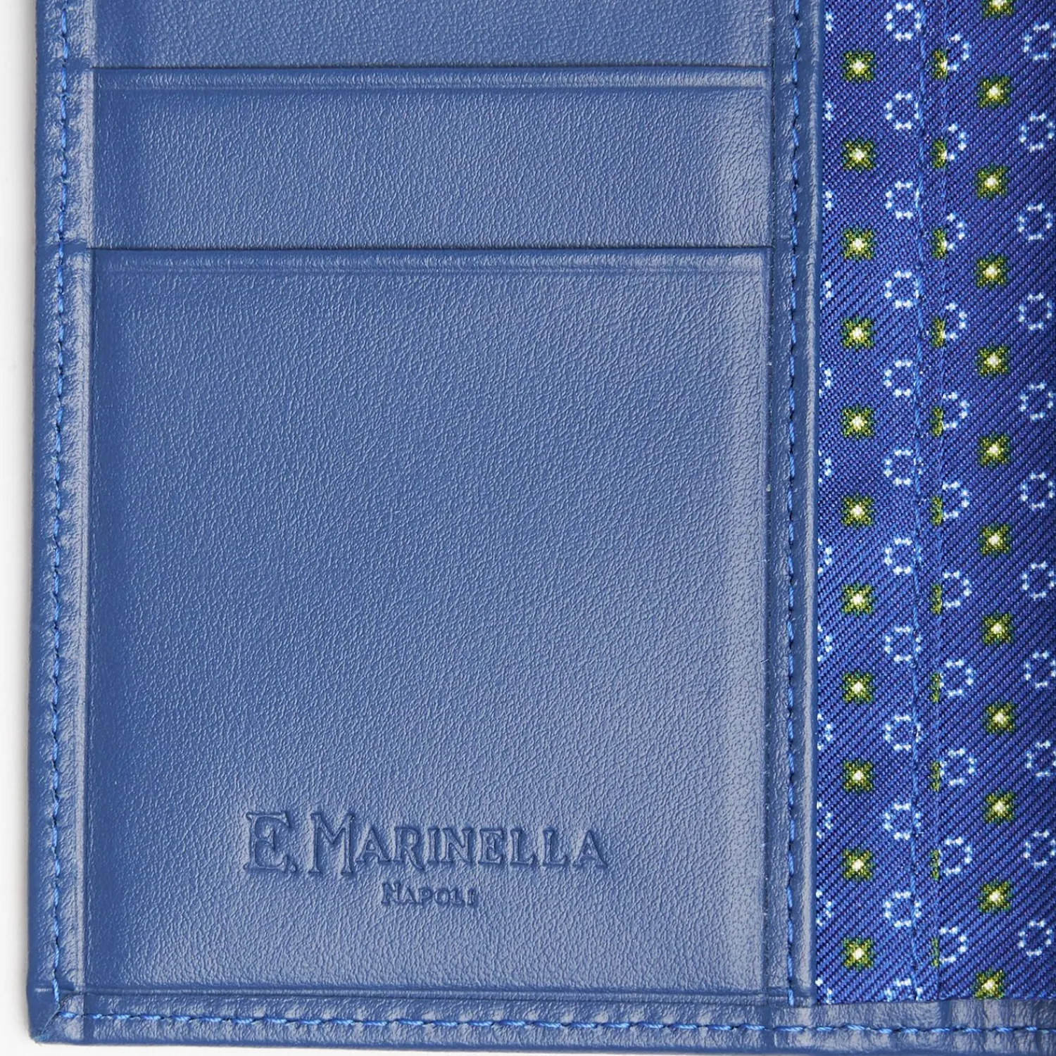Blue Vertical Wallet In Silk And Leather>E.Marinella Best