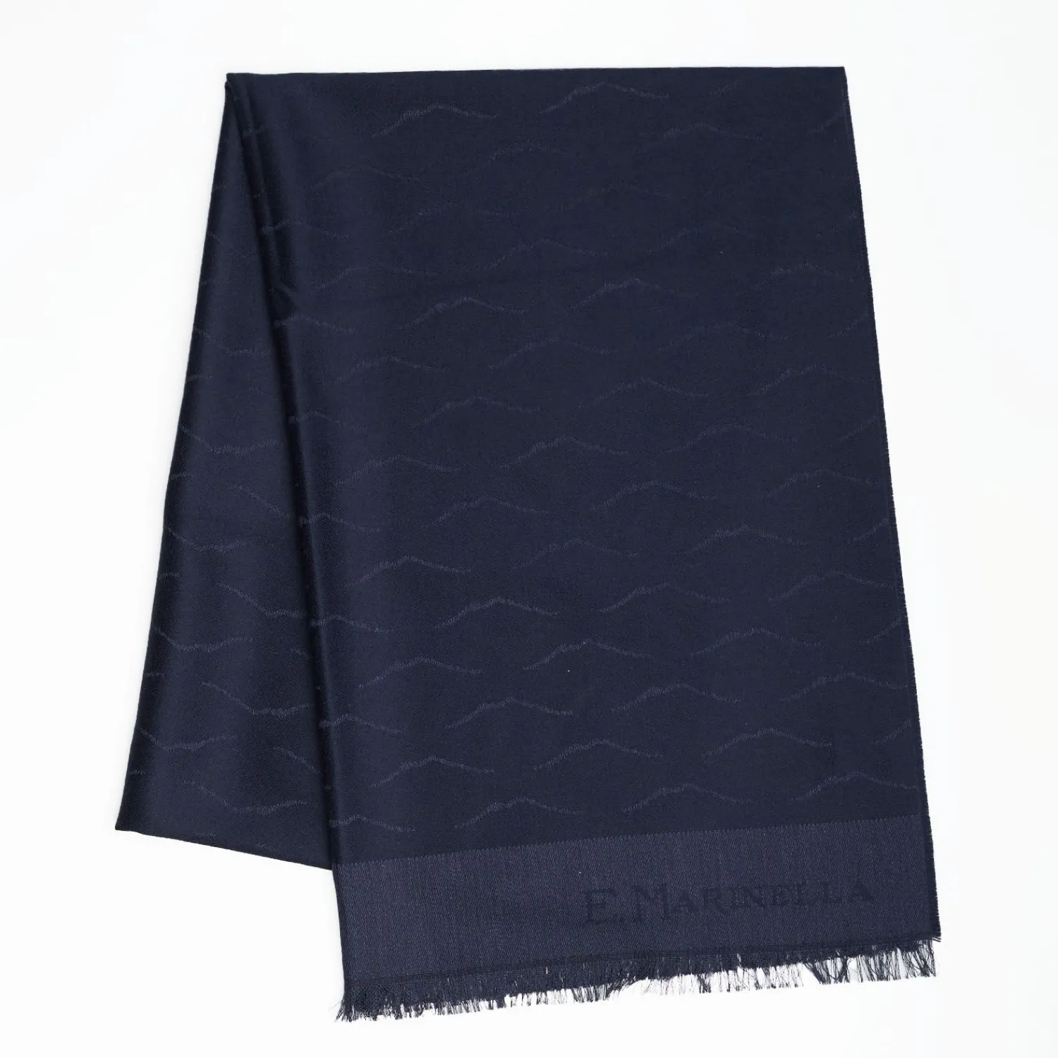 Blue Vesuvius Wool And Silk Scarf>E.Marinella Fashion