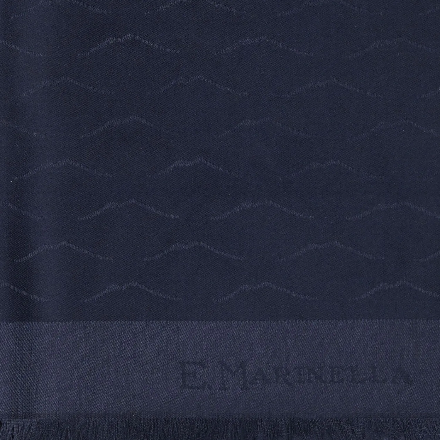 Blue Vesuvius Wool And Silk Scarf>E.Marinella Fashion
