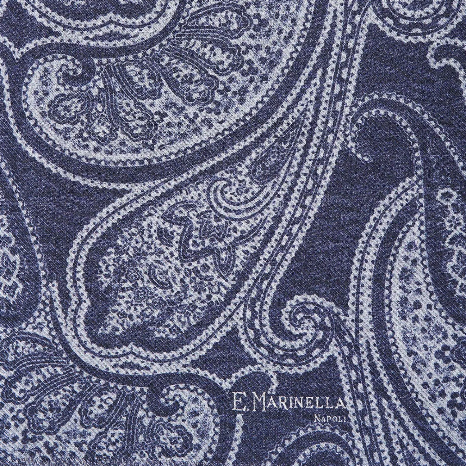 Blue Wool Stole - Paisley Pattern>E.Marinella Sale