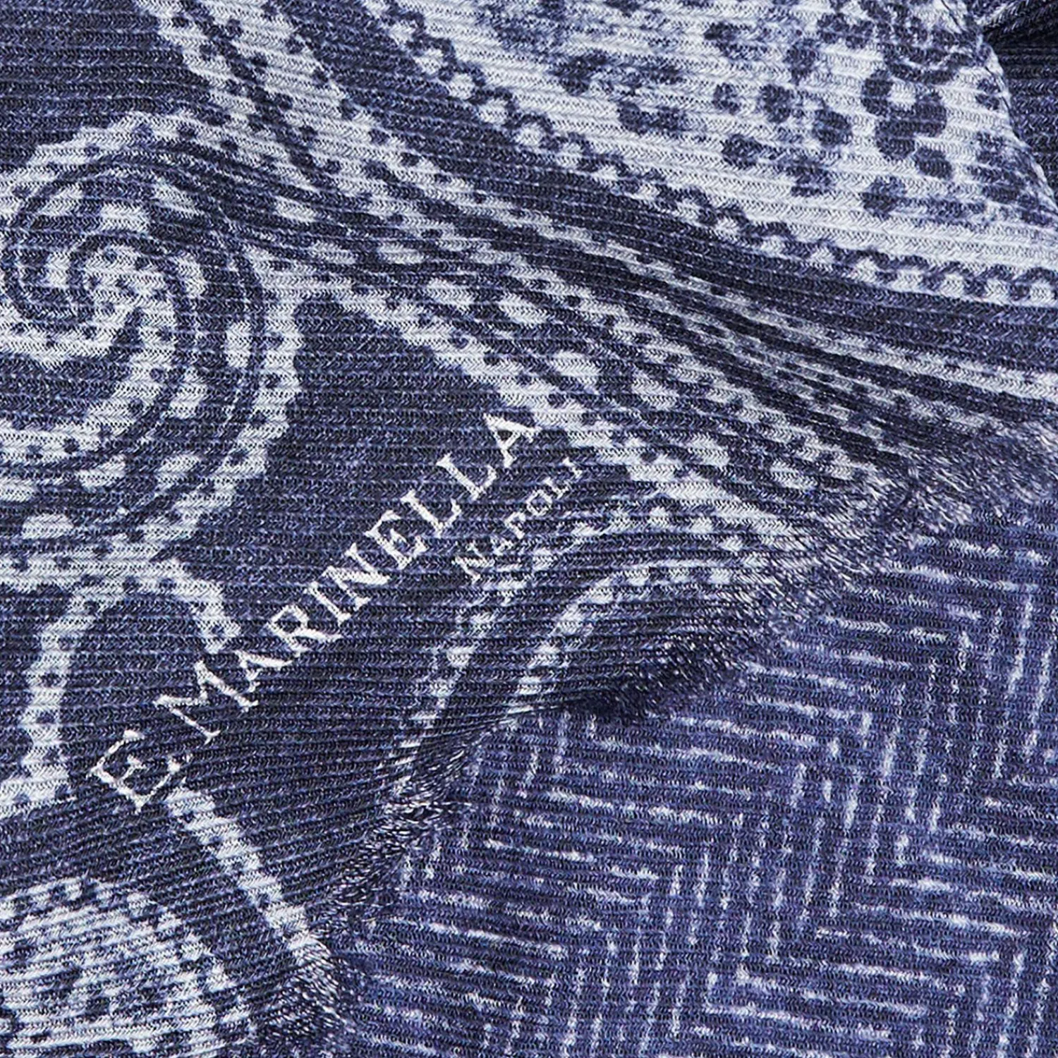 Blue Wool Stole - Paisley Pattern>E.Marinella Sale