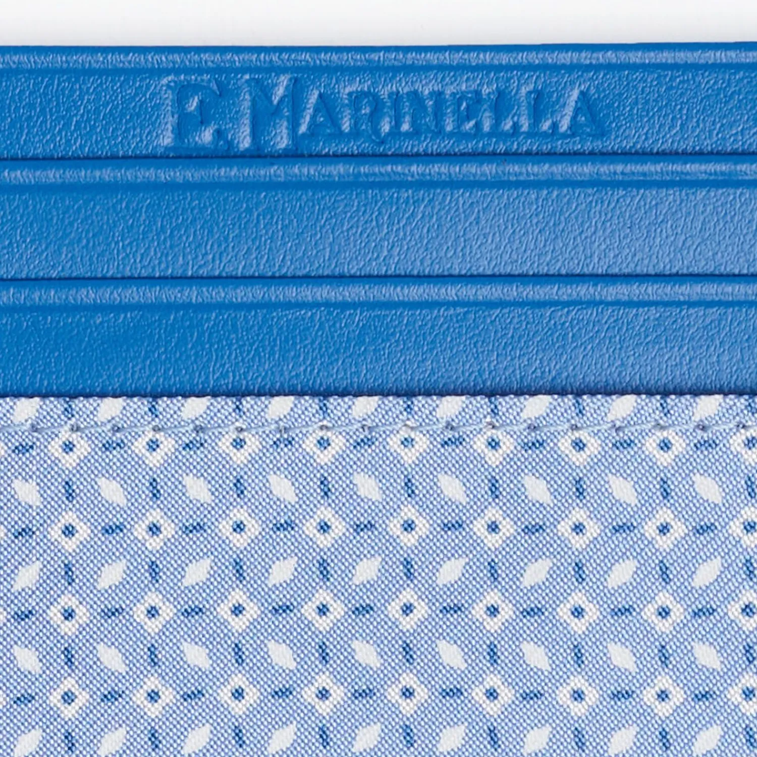 Bluette Leather And Silk Credit Card Holder - 5 Compartments>E.Marinella Store