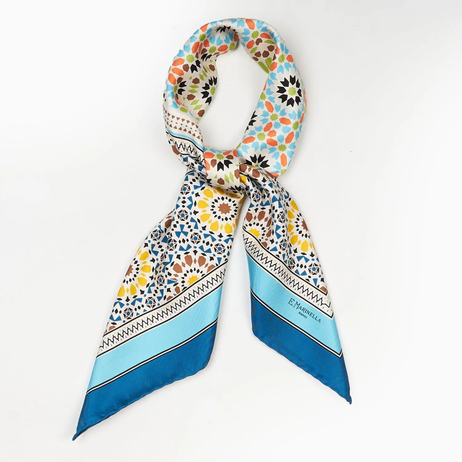 Bluette Silk Scarf 90 - Mosaic>E.Marinella Outlet