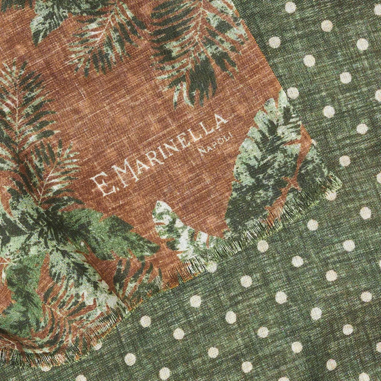 Brown And Green Wool And Silk Scarf>E.Marinella Cheap