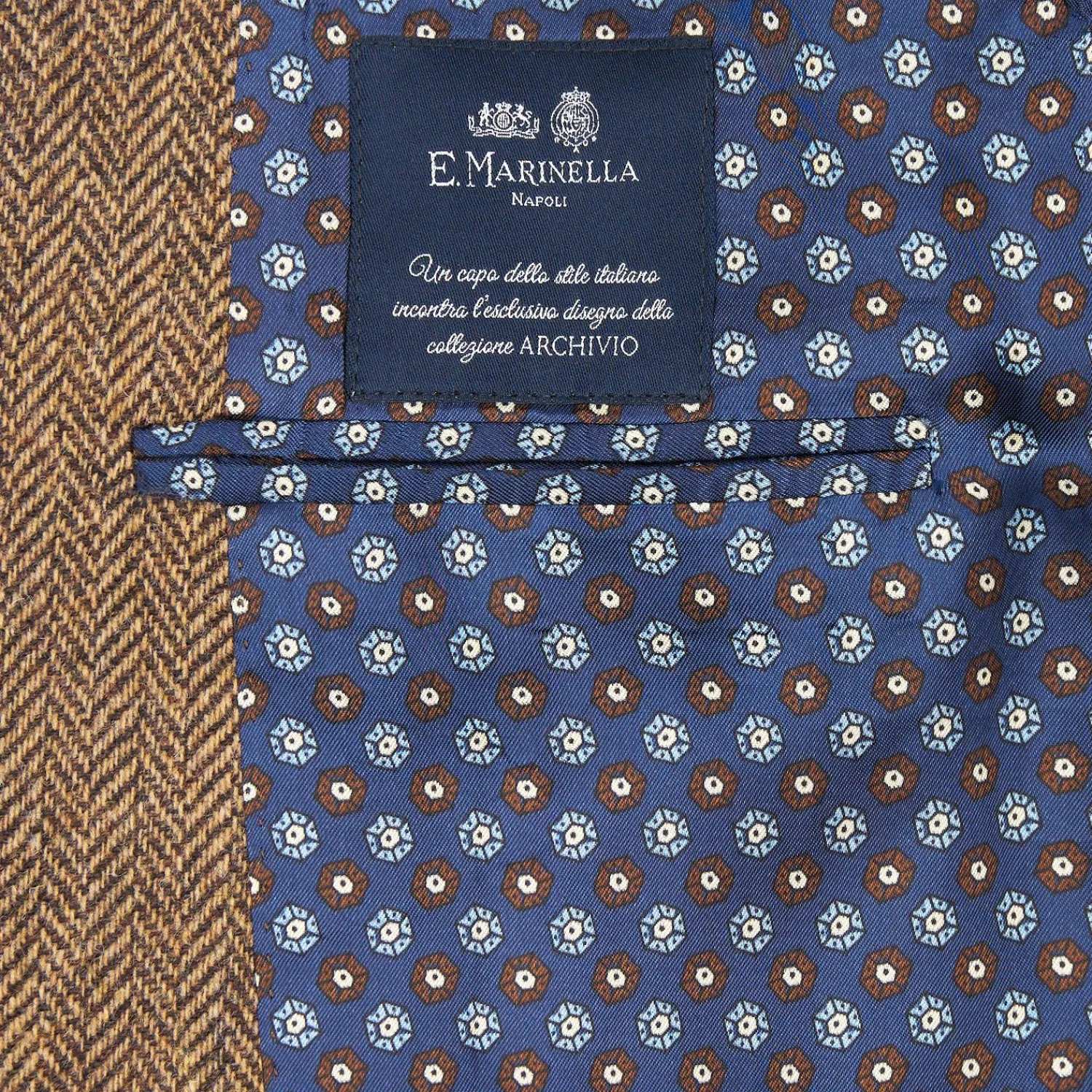 Brown Jacket With Lining Crafted By Pattern 1950 Archive Collection>E.Marinella Outlet