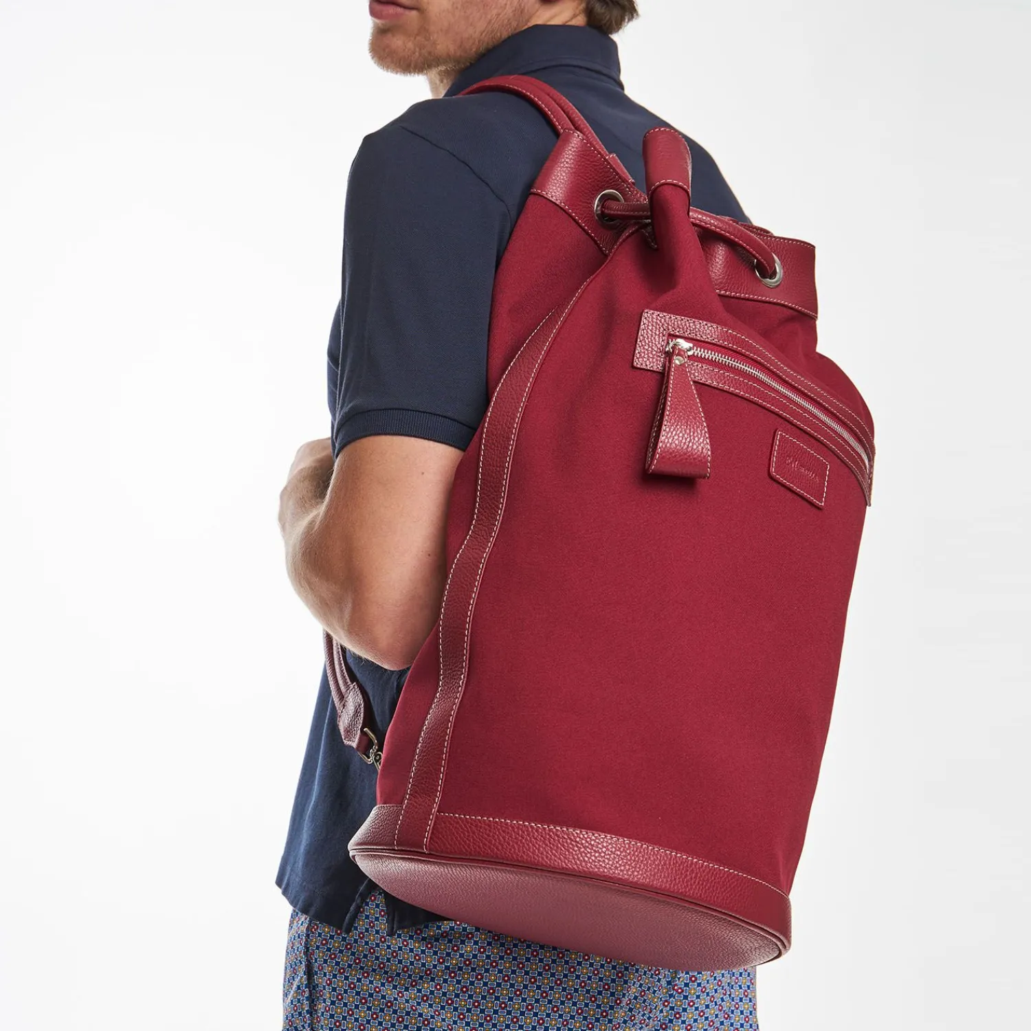 Burgubdy Gian Beach Bag>E.Marinella Fashion