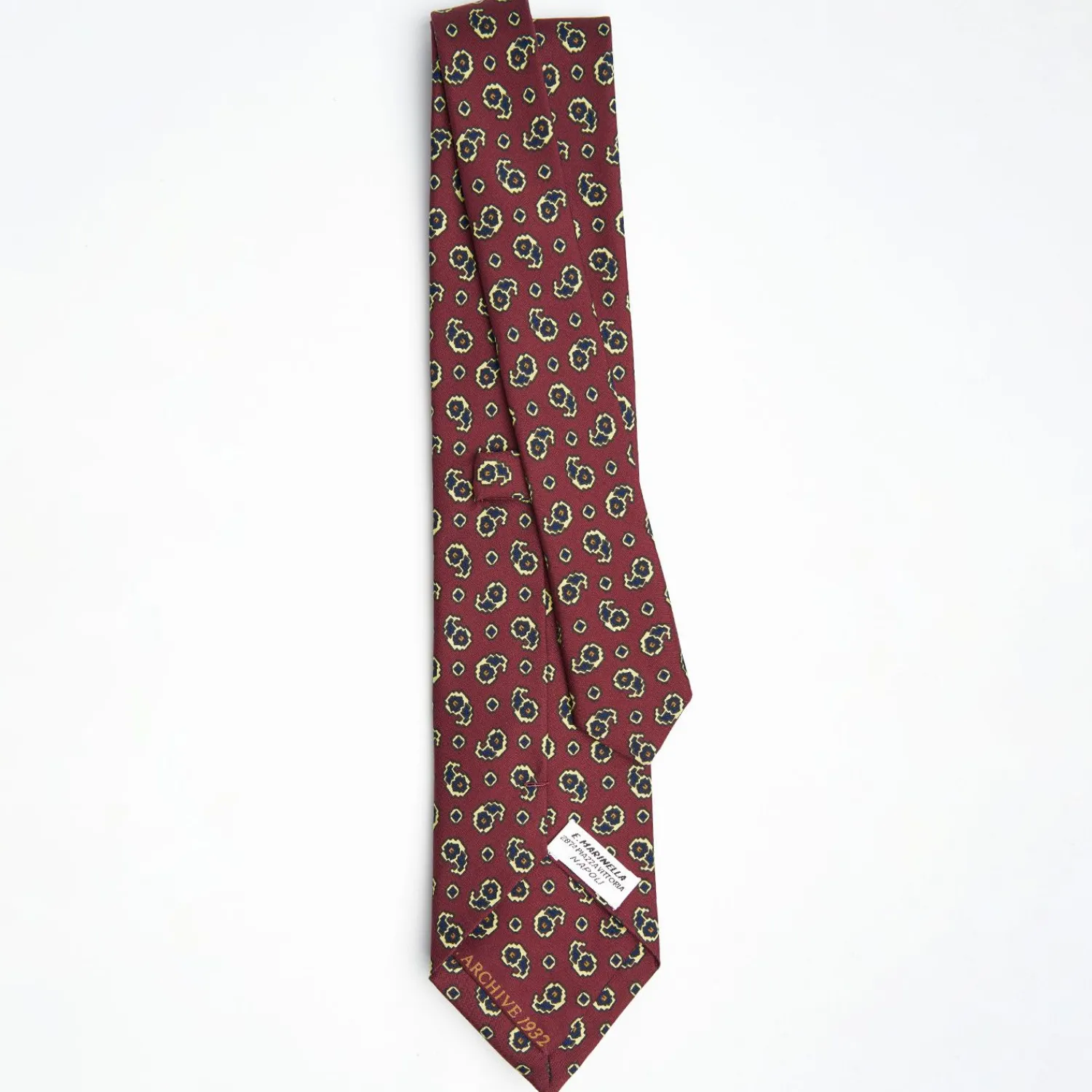 Burgundy Archivio Collection Silk Tie 1932-05>E.Marinella Fashion