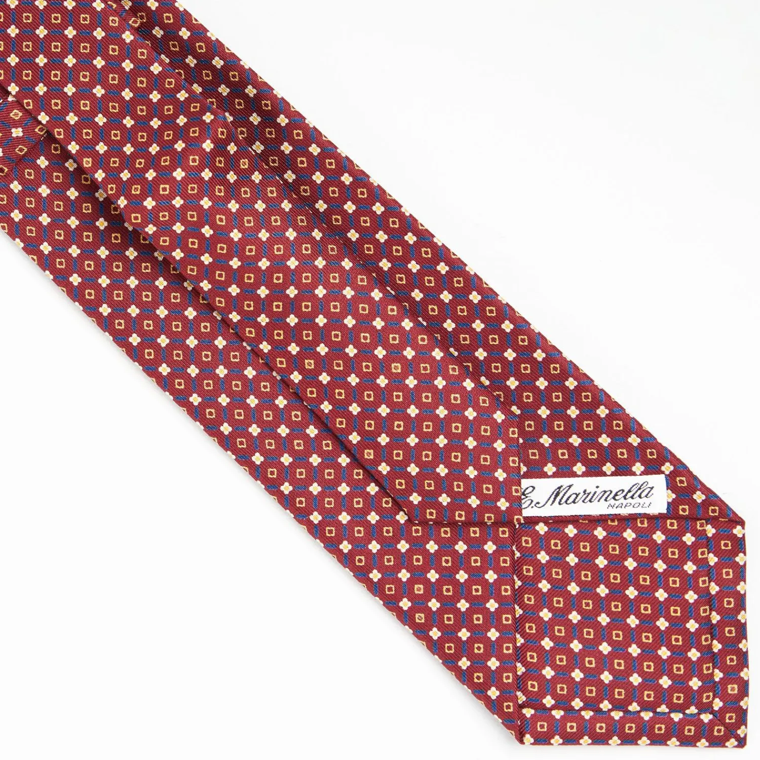 Burgundy Extra Long Sartorial Silk Tie Small Flower Pattern>E.Marinella Best
