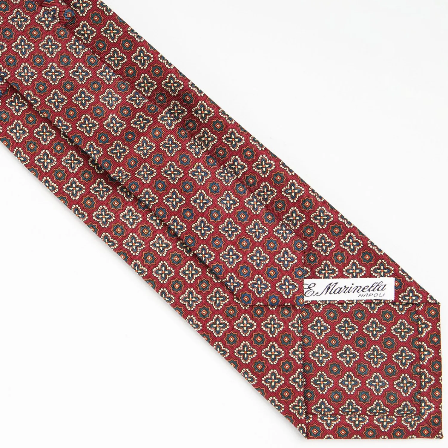 Burgundy Extra Long Sartorial Silk Tie - Flower Pattern>E.Marinella Online