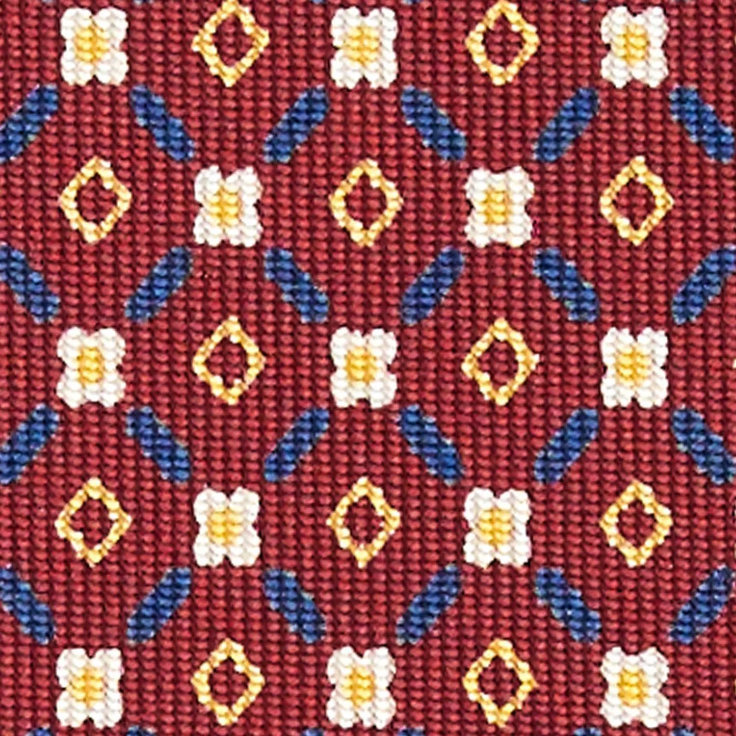 Burgundy Extra Long Sartorial Silk Tie Small Flower Pattern>E.Marinella Best