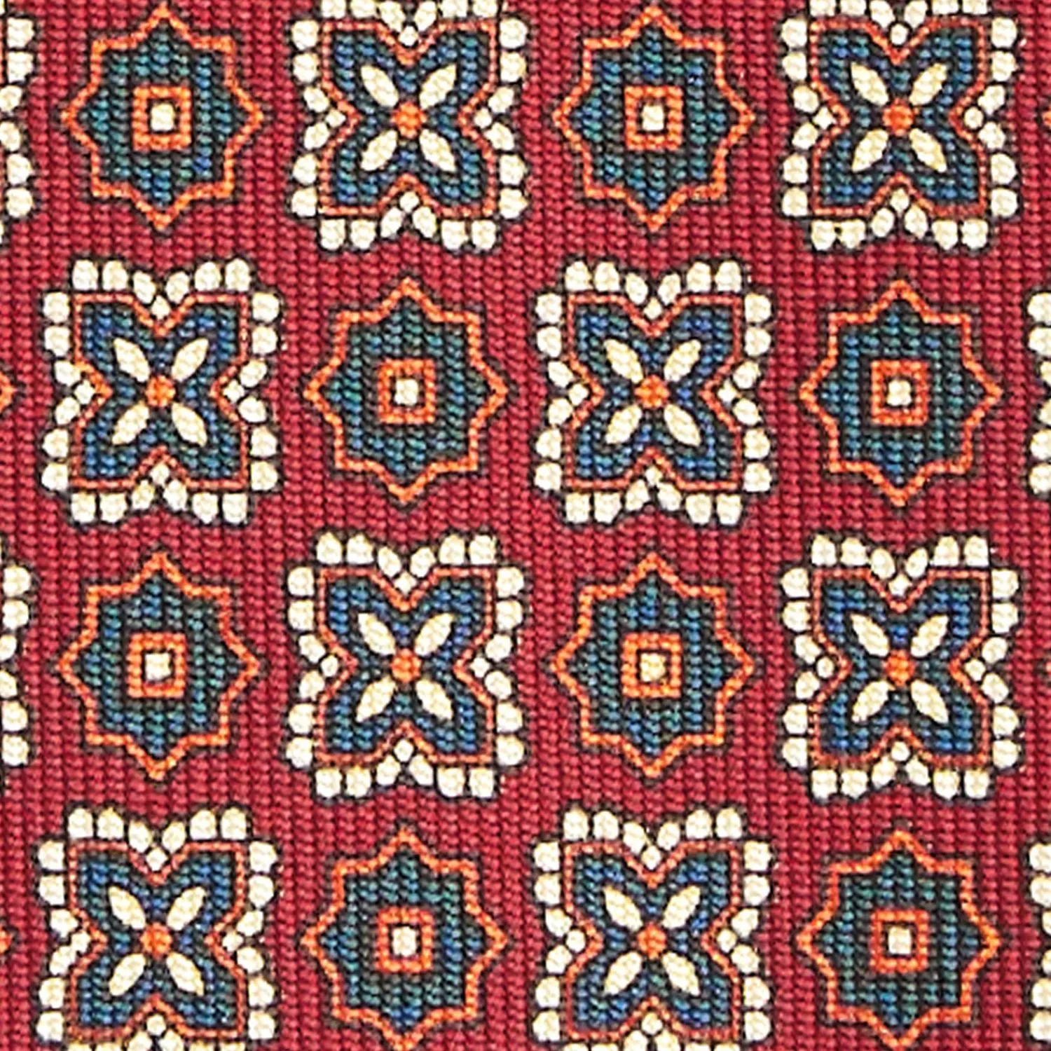 Burgundy Extra Long Sartorial Silk Tie - Flower Pattern>E.Marinella Online