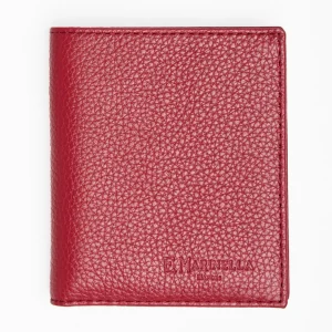 Burgundy Hammered Leather Small Wallet>E.Marinella Shop