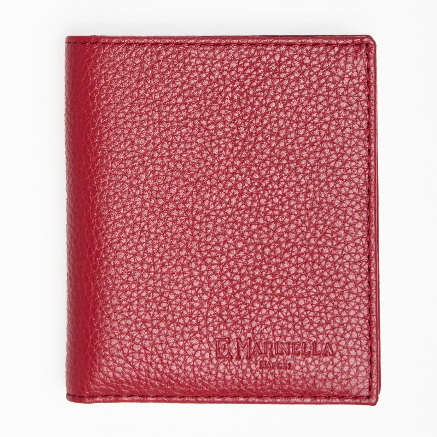 Burgundy Hammered Leather Small Wallet>E.Marinella Shop