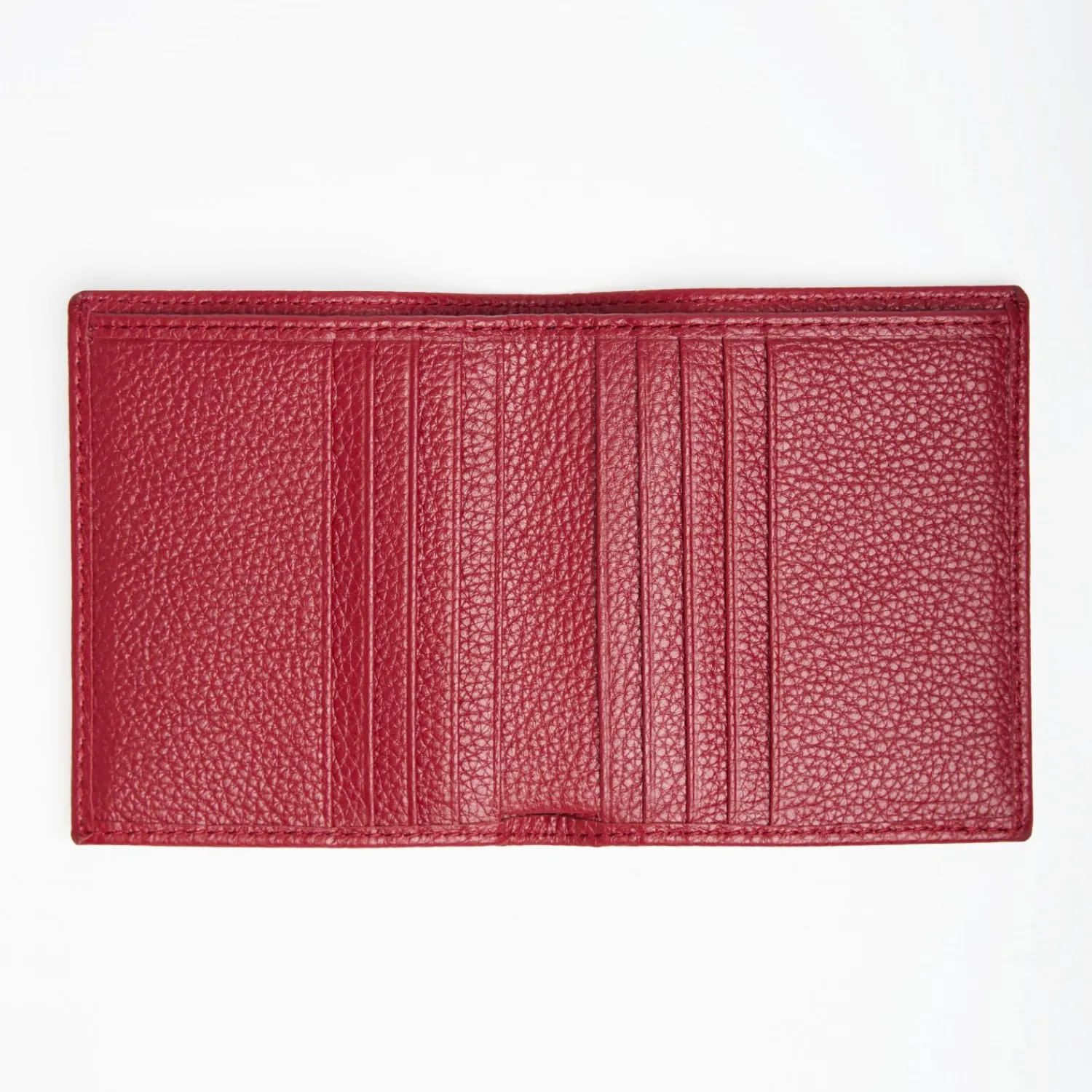 Burgundy Hammered Leather Small Wallet>E.Marinella Shop