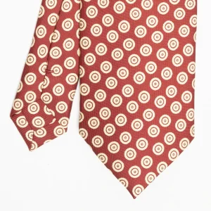 Burgundy Heritage Silk Tie - Large Geometric Pattern>E.Marinella Shop