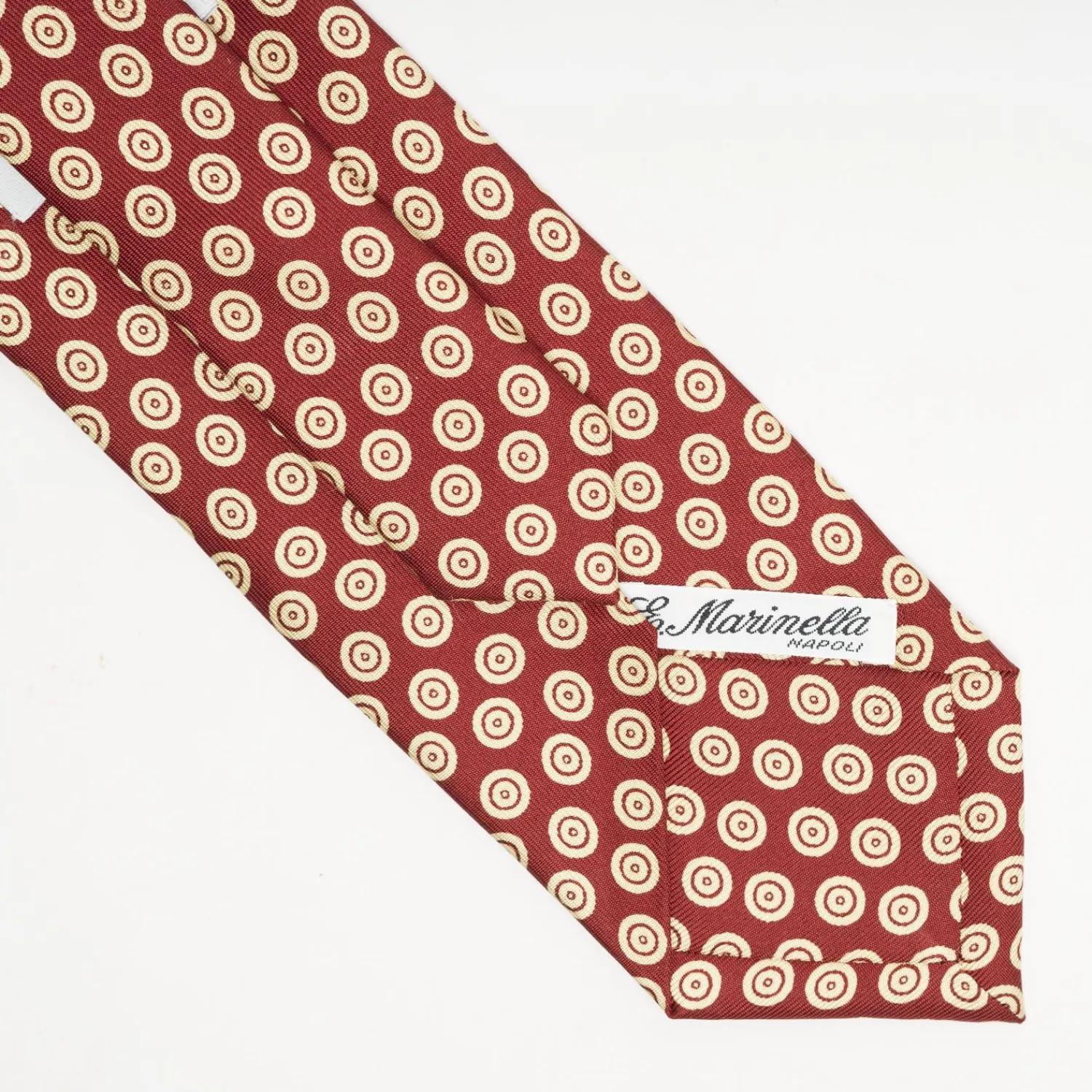 Burgundy Heritage Silk Tie - Large Geometric Pattern>E.Marinella Shop