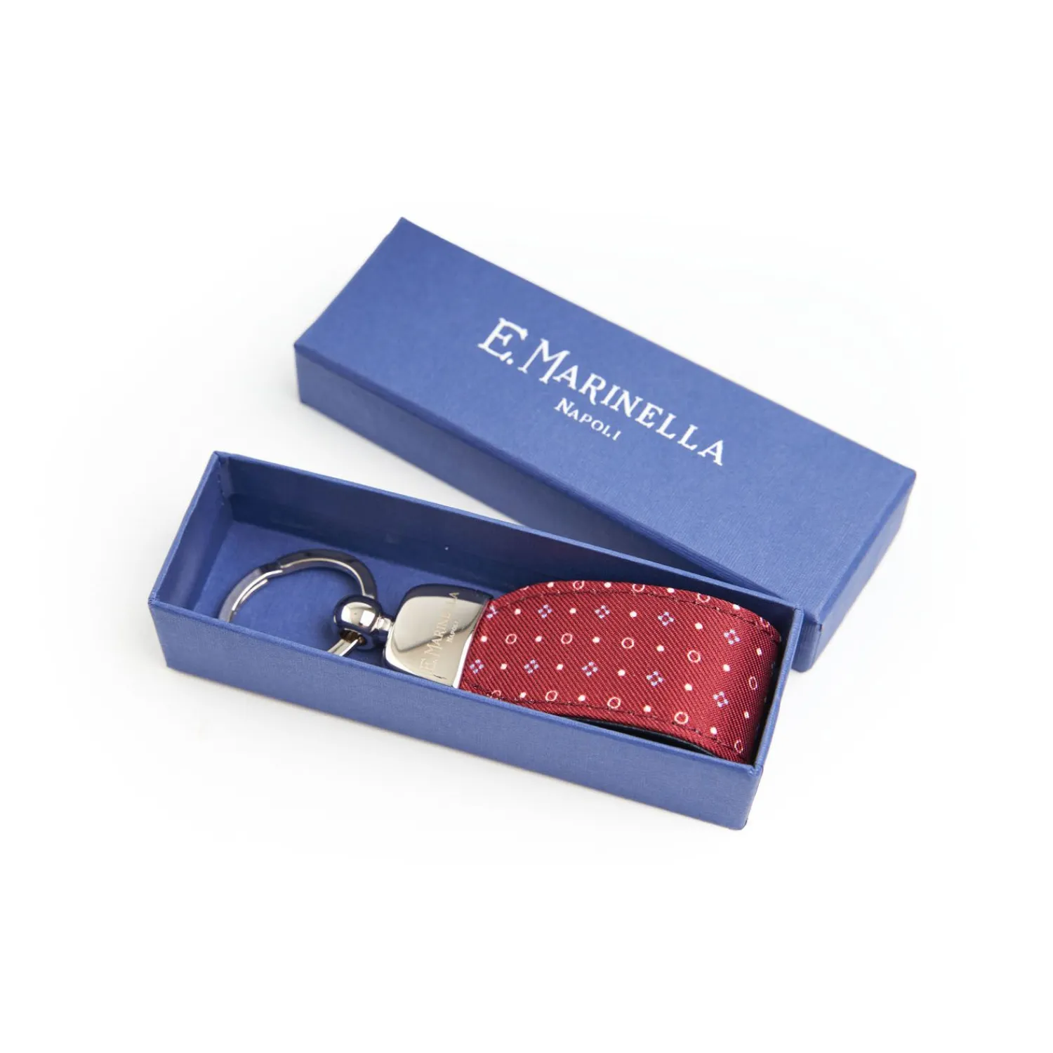 Burgundy Keyfob In Silk And Leather>E.Marinella Best Sale