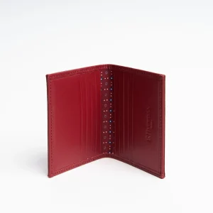 Burgundy Leather Folding Card Holder - 10 Compartments>E.Marinella Best Sale