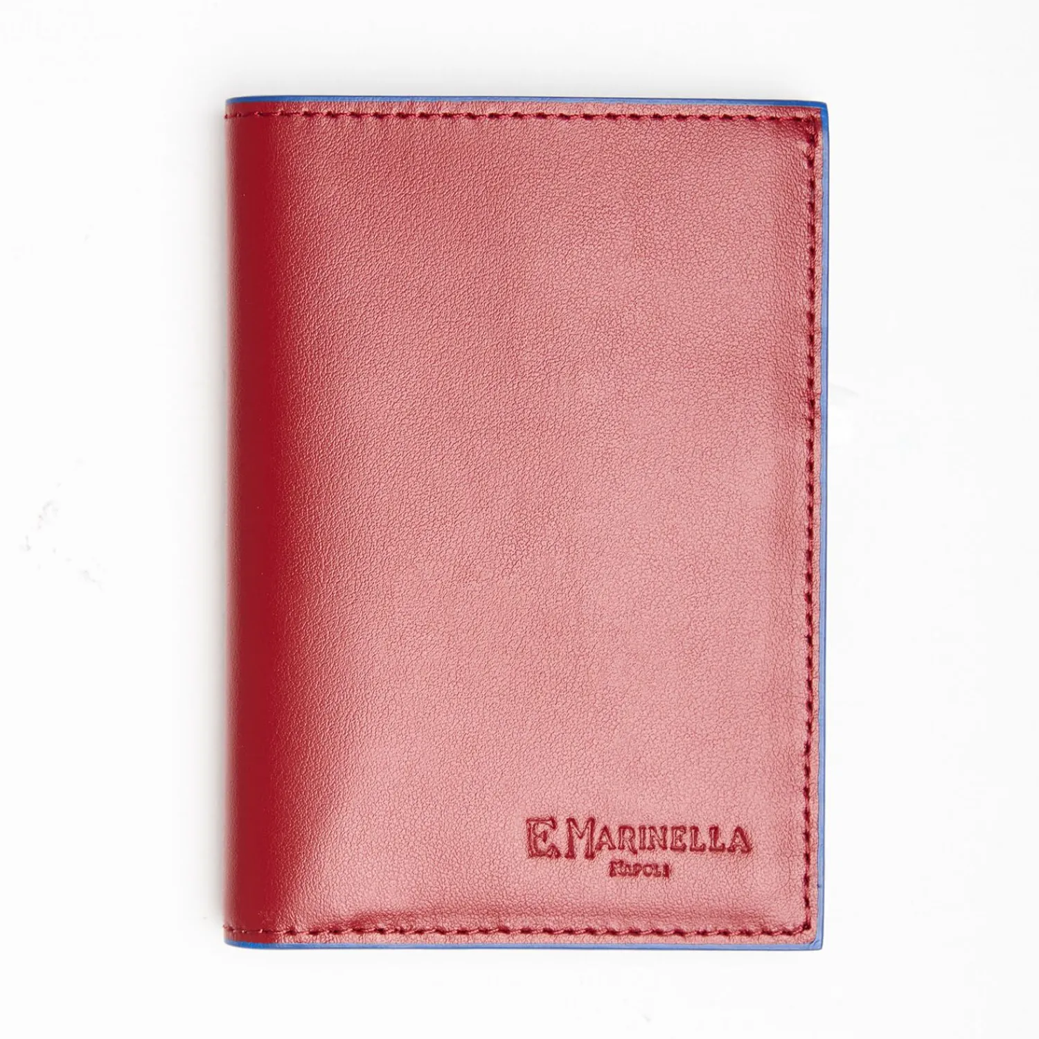 Burgundy Leather Vertical Wallet>E.Marinella Discount