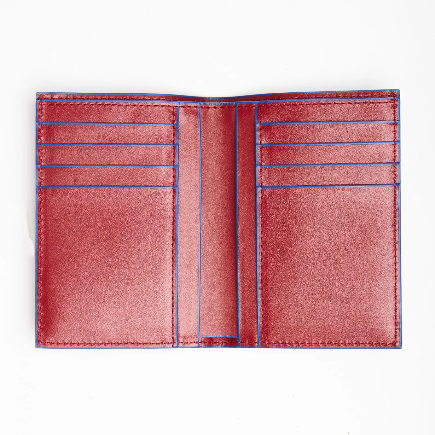 Burgundy Leather Vertical Wallet>E.Marinella Discount