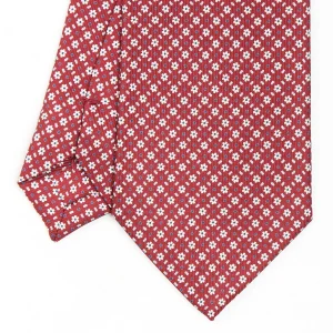 Burgundy Sartorial Classic Silk Tie - Small Flower Designs>E.Marinella Cheap