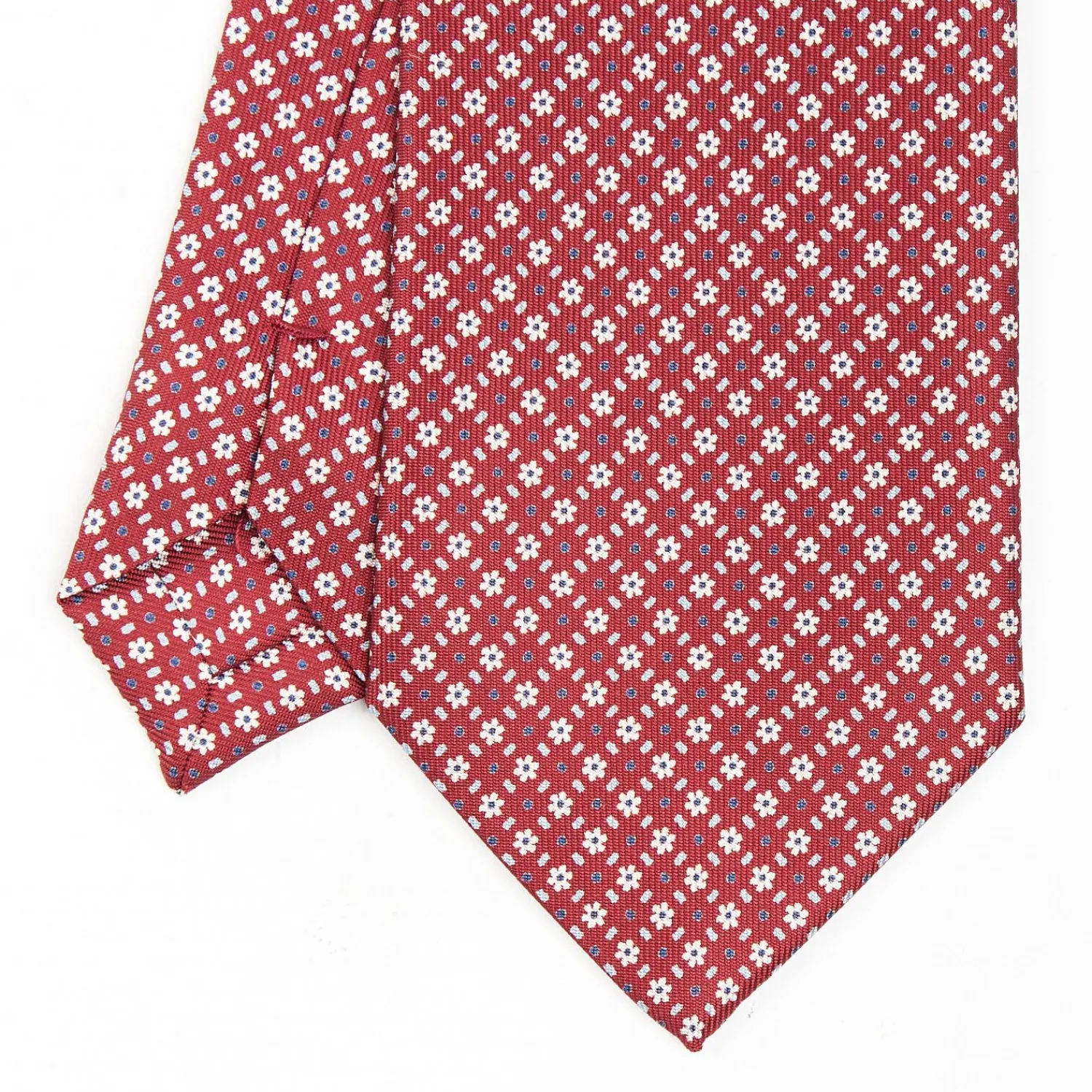 Burgundy Sartorial Classic Silk Tie - Small Flower Designs>E.Marinella Cheap