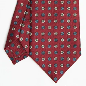 Burgundy Sartorial Classic Silk Tie Large Flower Pattern>E.Marinella Clearance
