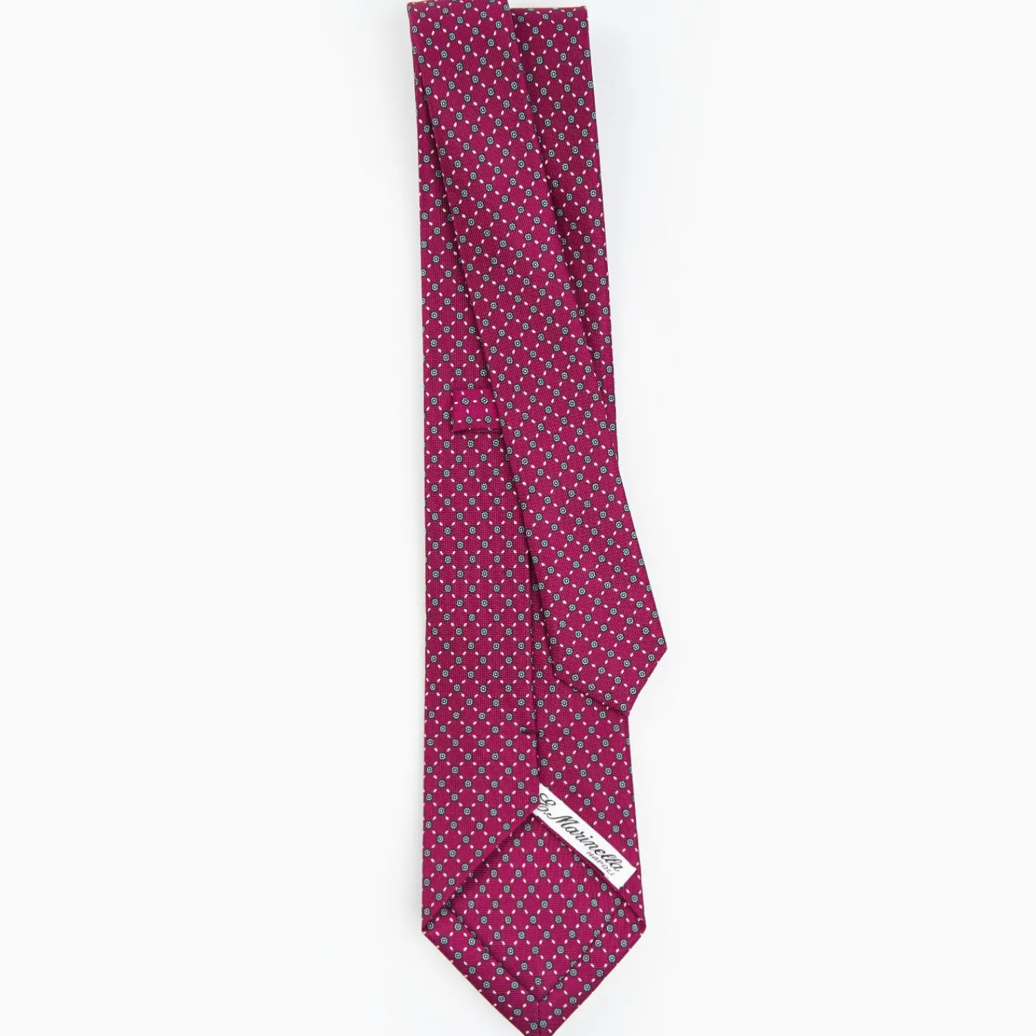 Burgundy Sartorial Classic Silk Tie - Small Flower Pattern>E.Marinella Online
