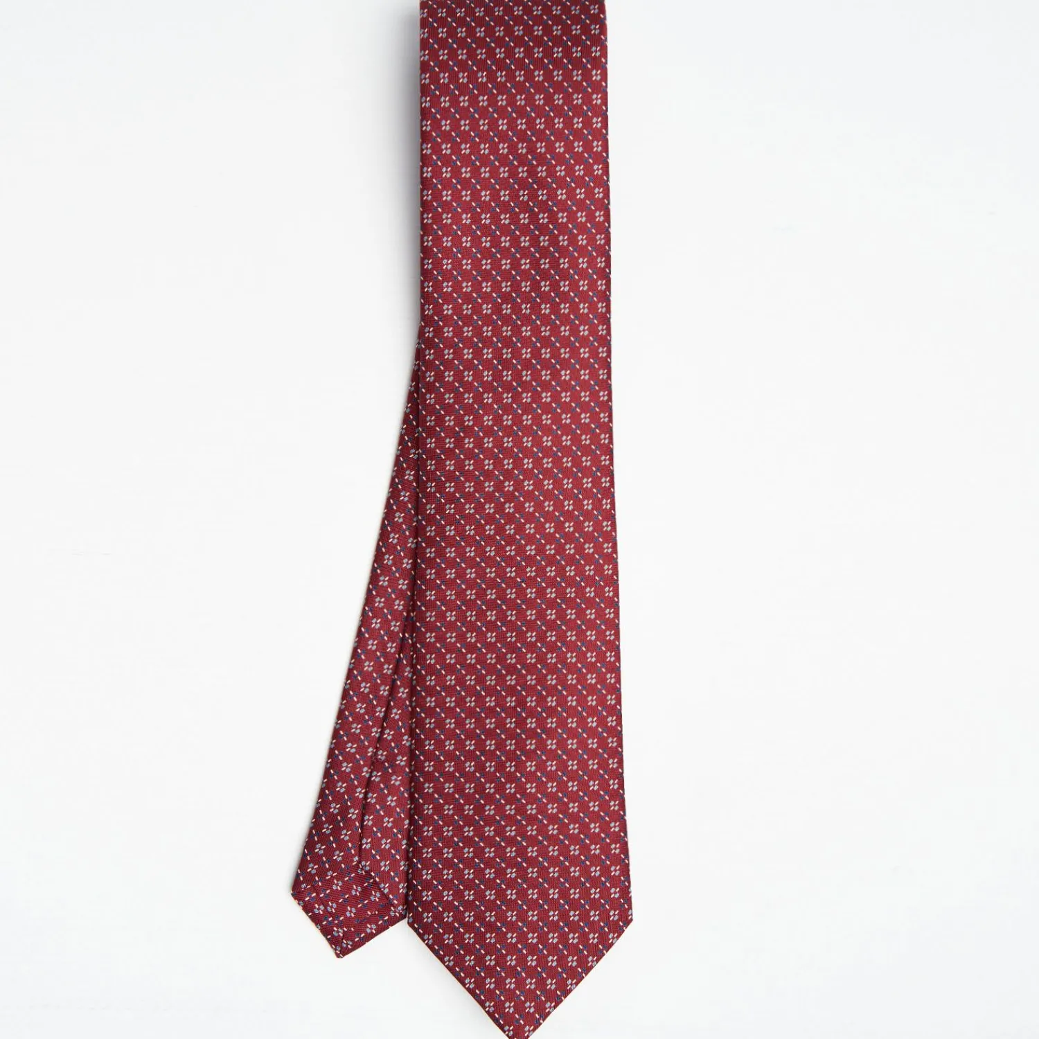 Burgundy Sartorial Classic Silk Tie Small Flower Pattern>E.Marinella Discount