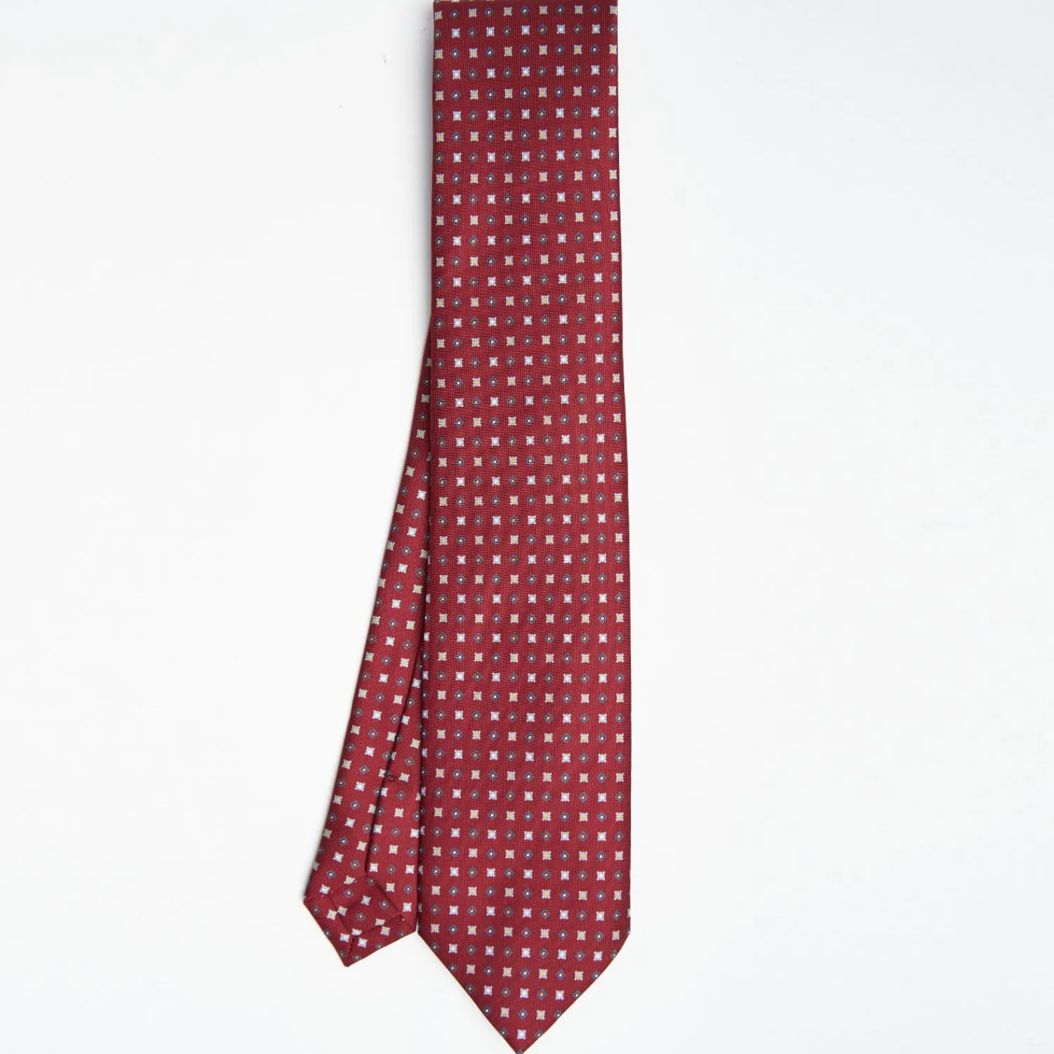 Burgundy Sartorial Classic Silk Tie - Small Flower Pattern>E.Marinella Best
