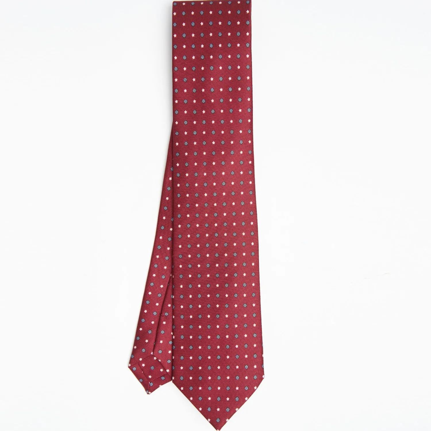 Burgundy Sartorial Classic Silk Tie Small Flower Pattern>E.Marinella Cheap
