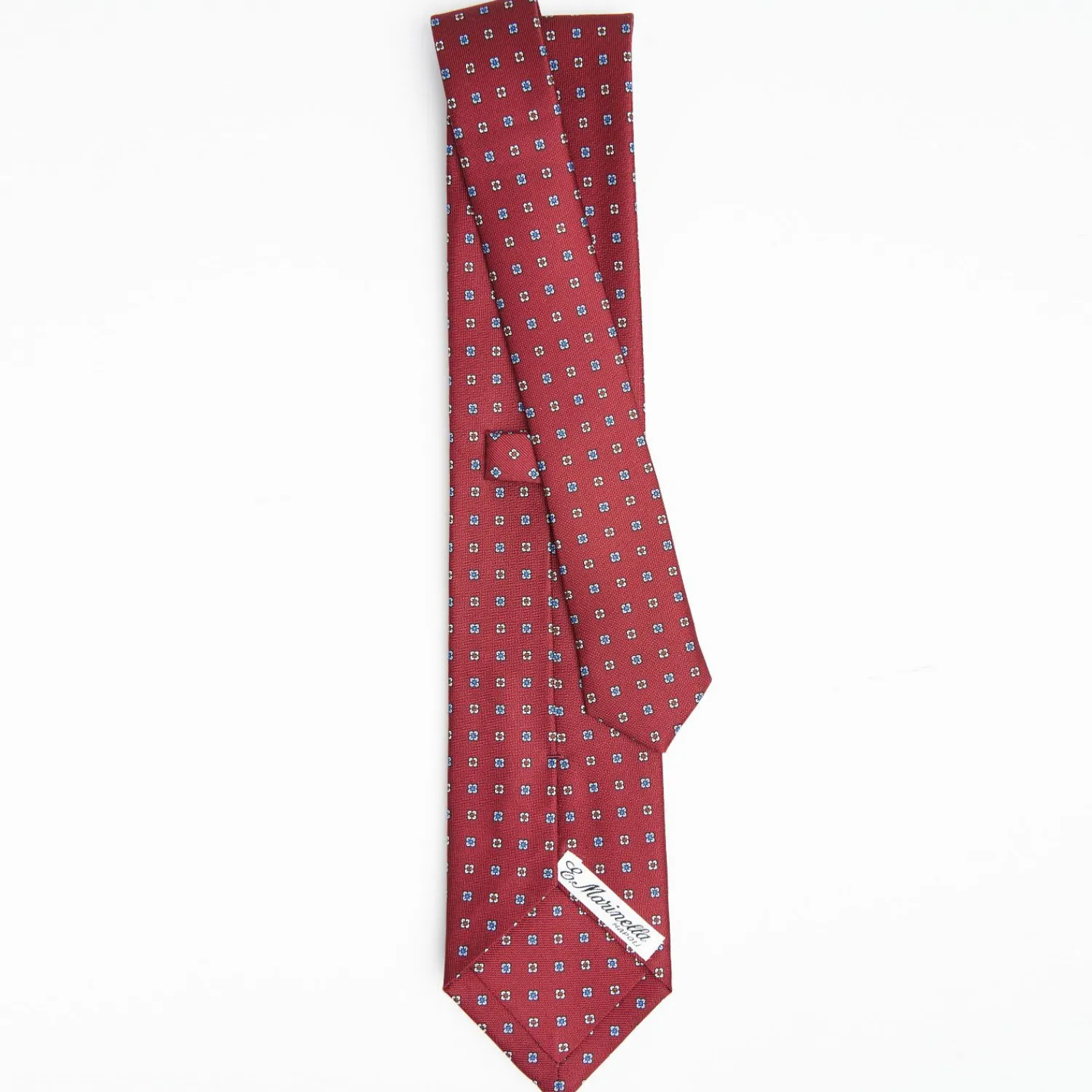 Burgundy Sartorial Classic Silk Tie Small Flower Pattern>E.Marinella Cheap