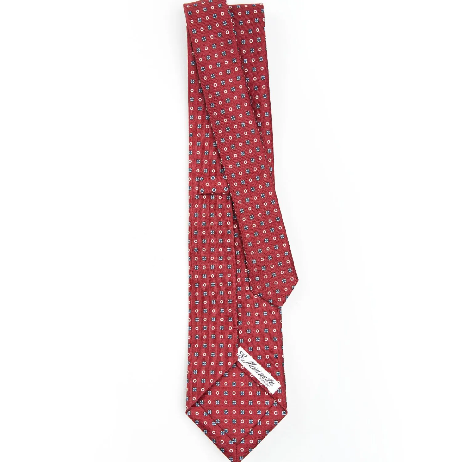 Burgundy Sartorial Classic Silk Tie - Small Flower Designs>E.Marinella Store