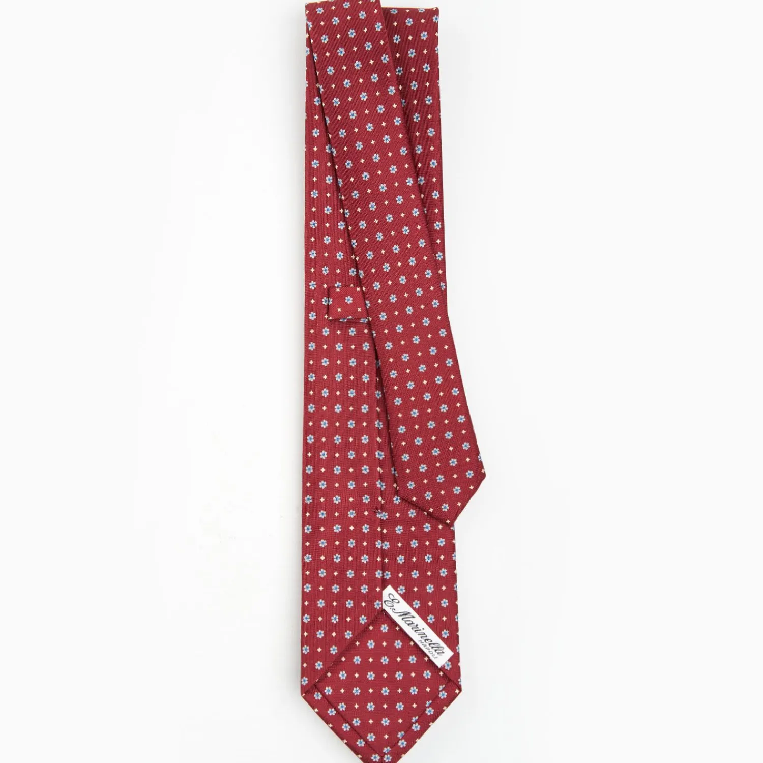 Burgundy Sartorial Classic Silk Tie - Small Flower Pattern>E.Marinella Shop