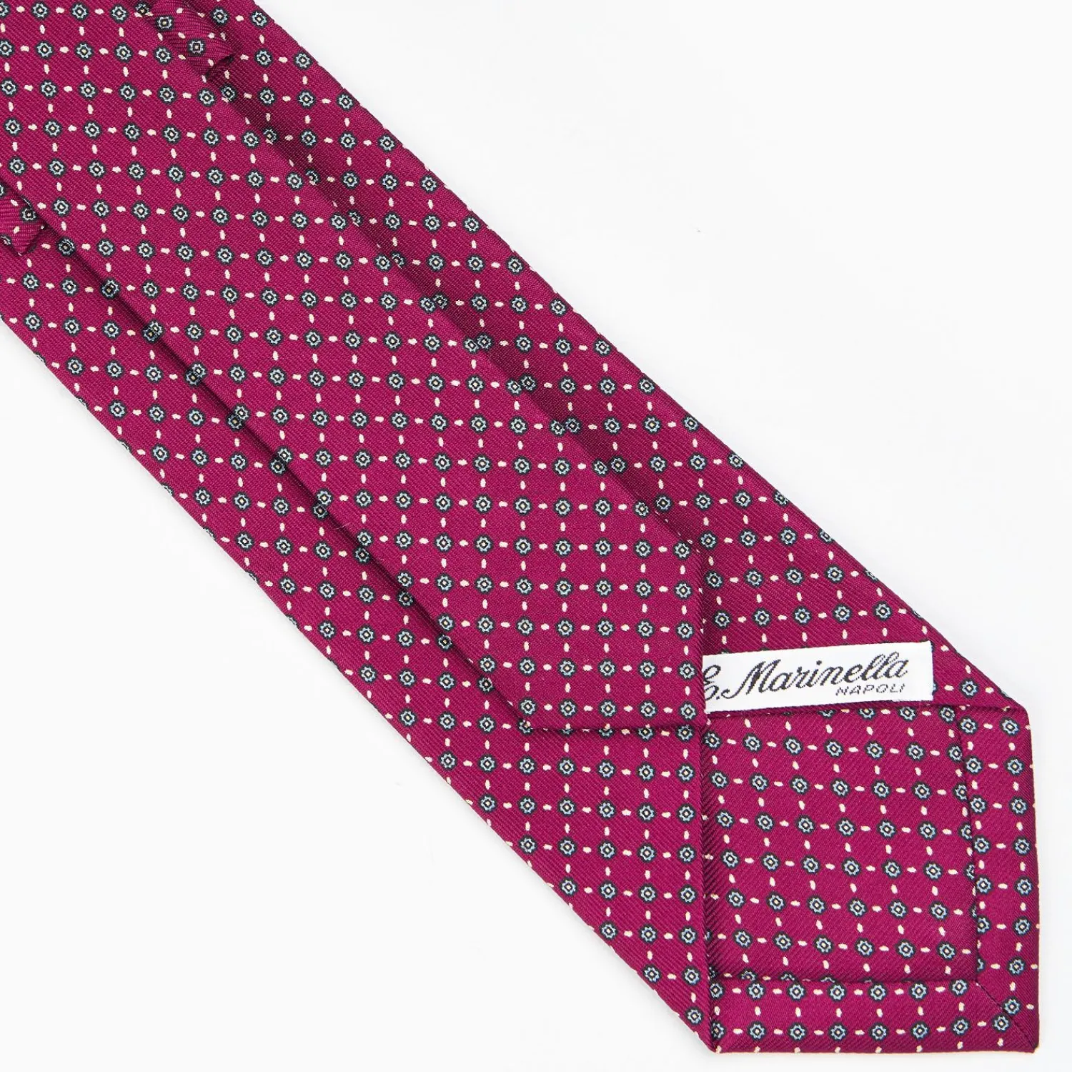 Burgundy Sartorial Classic Silk Tie - Small Flower Pattern>E.Marinella Online
