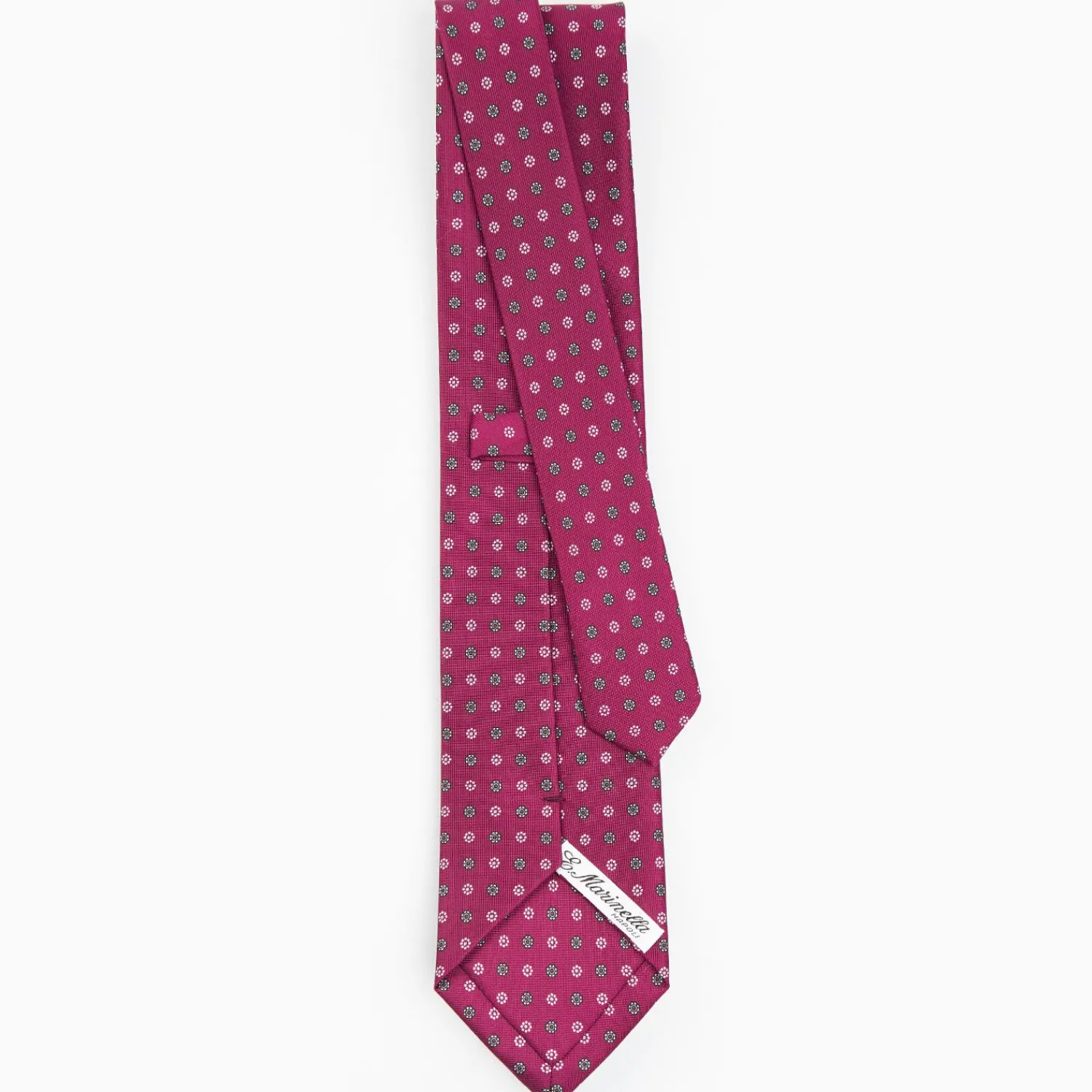 Burgundy Sartorial Classic Silk Tie - Small Flower Pattern>E.Marinella Clearance