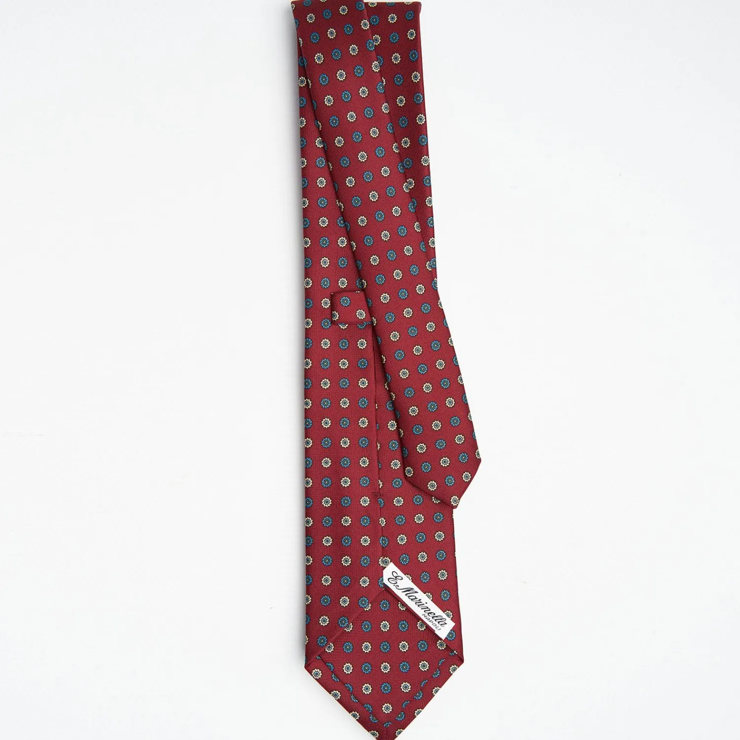 Burgundy Sartorial Classic Silk Tie Large Flower Pattern>E.Marinella Clearance