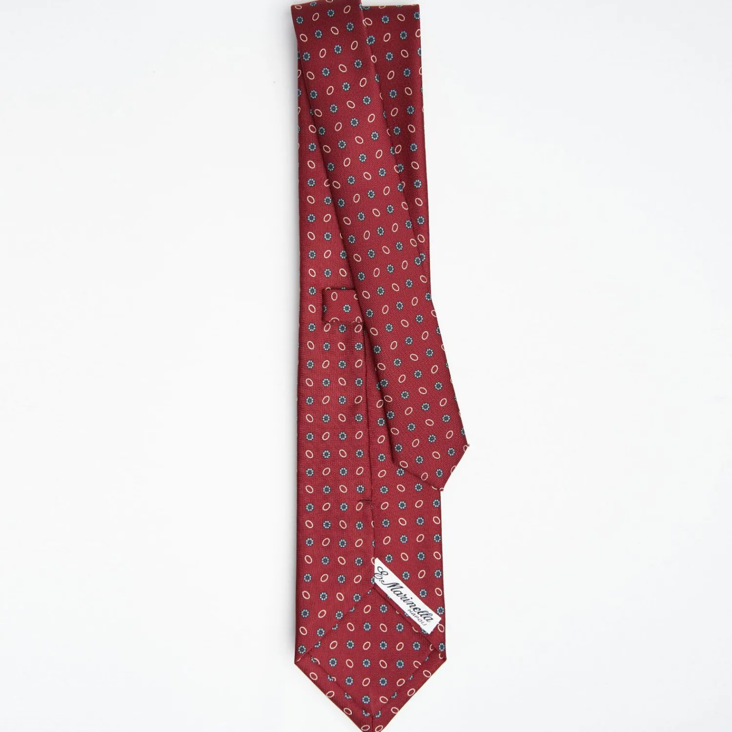 Burgundy Sartorial Classic Silk Tie Small Flower Pattern>E.Marinella Outlet