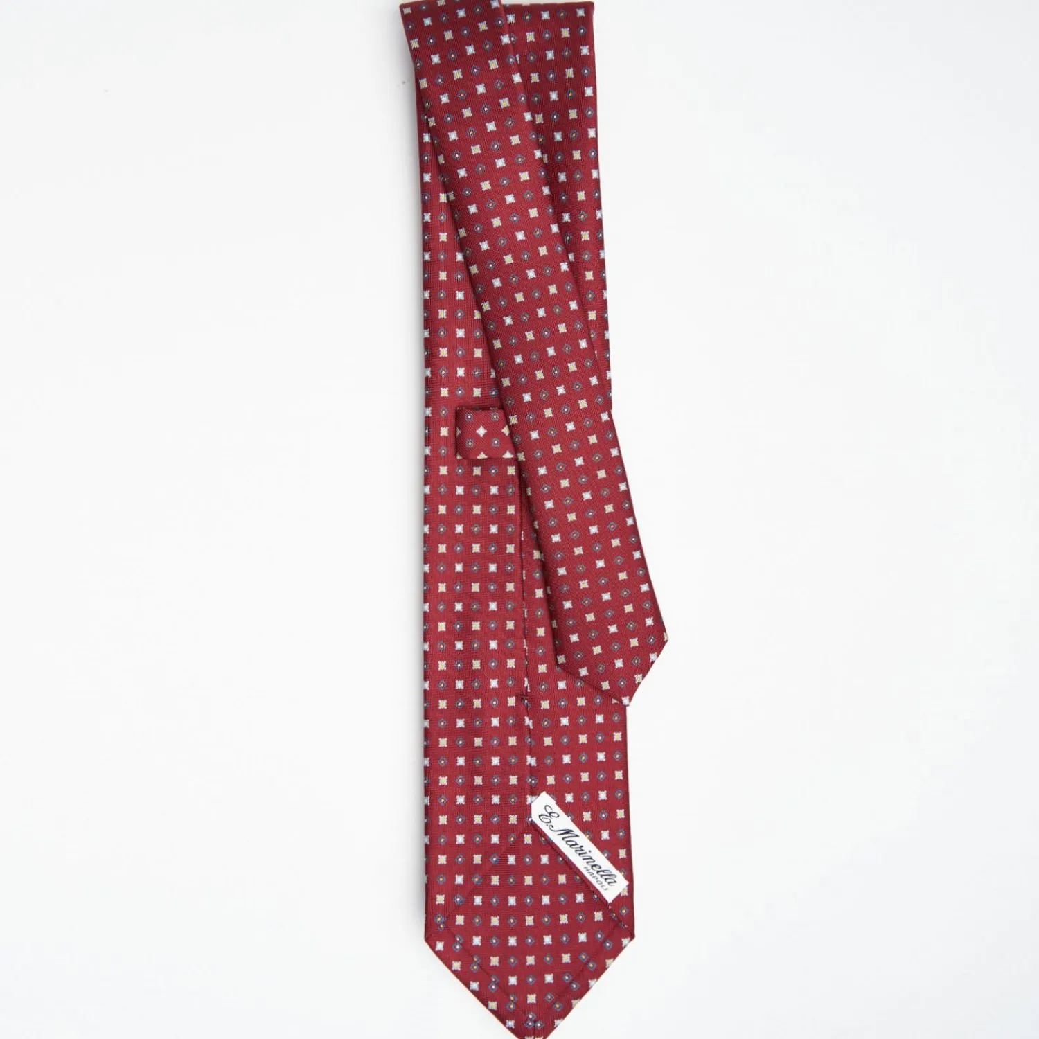 Burgundy Sartorial Classic Silk Tie - Small Flower Pattern>E.Marinella Best