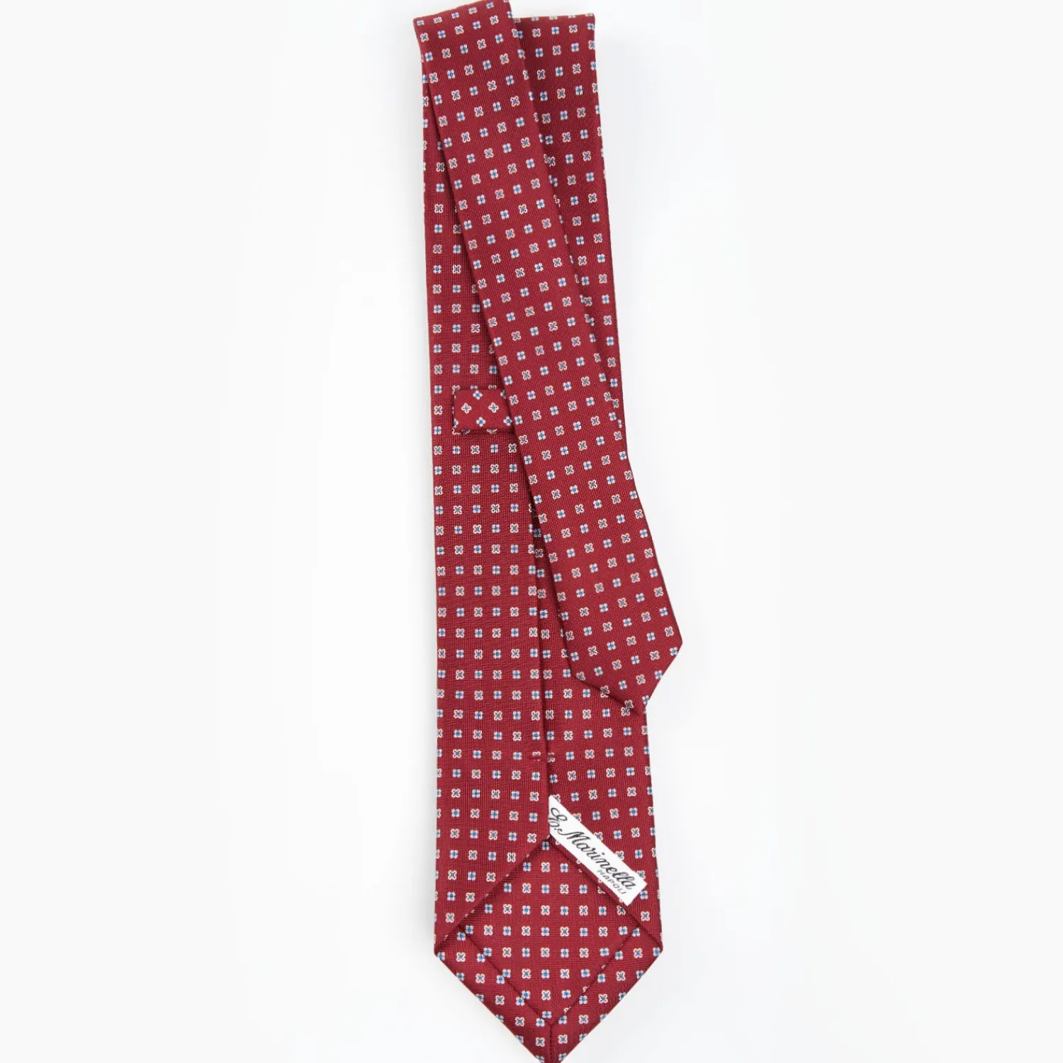 Burgundy Sartorial Classic Tie - Small Flower Pattern>E.Marinella Discount