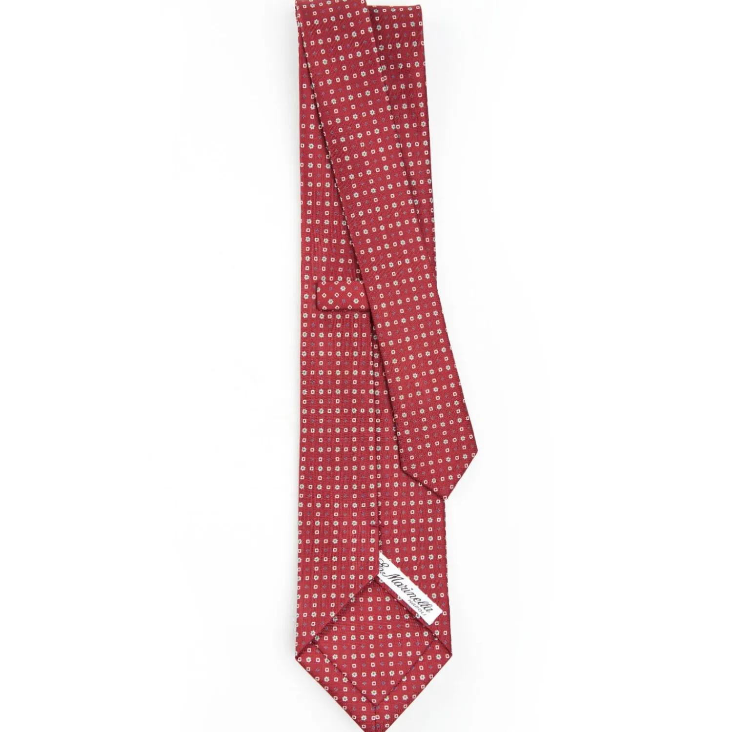 Burgundy Sartorial Classic Silk Tie - Small Flower Designs>E.Marinella Store