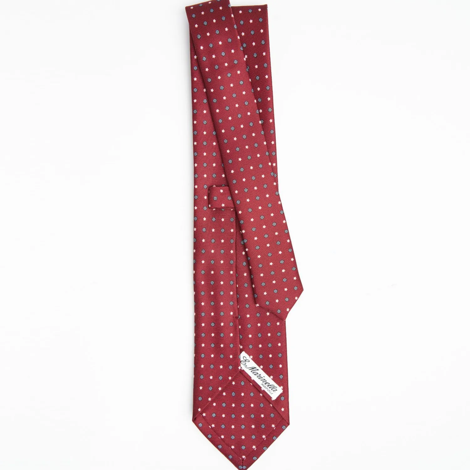 Burgundy Sartorial Classic Silk Tie Small Flower Pattern>E.Marinella Cheap