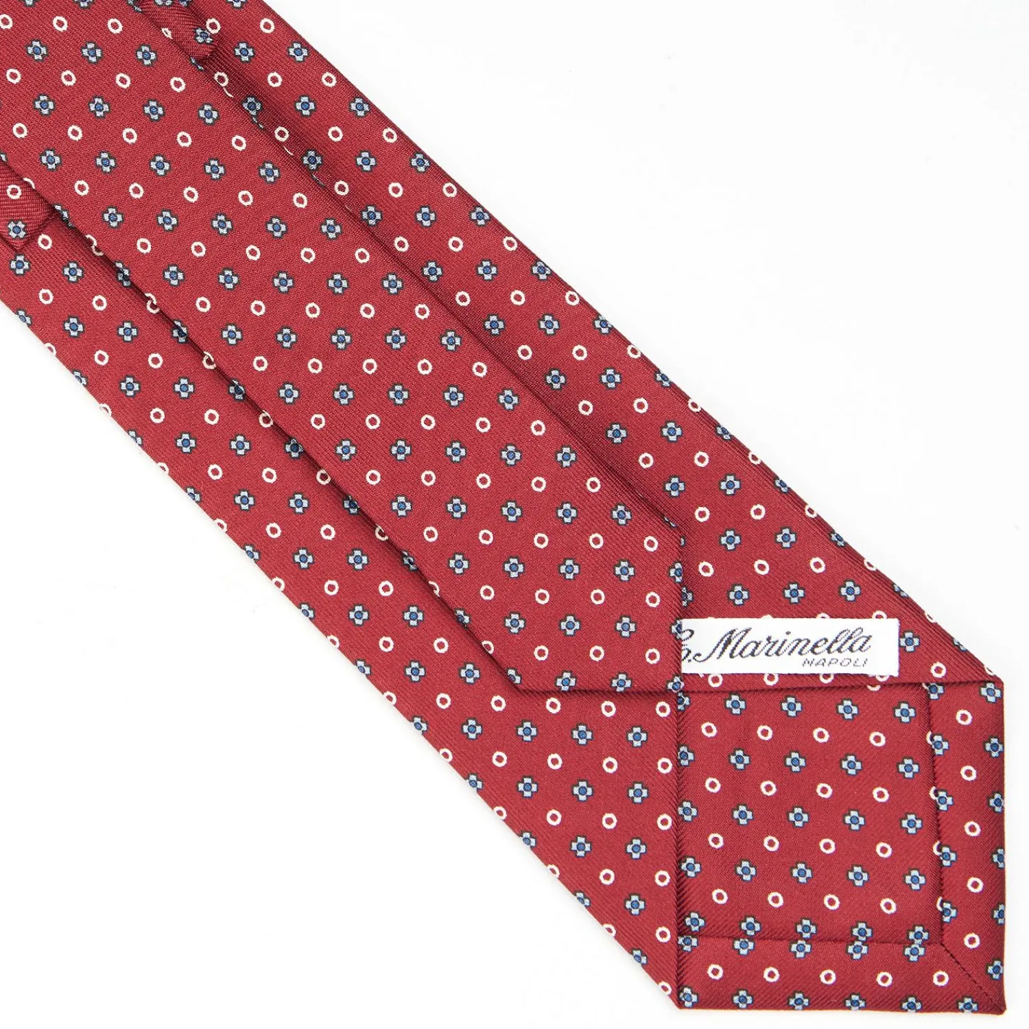 Burgundy Sartorial Classic Silk Tie - Small Flower Designs>E.Marinella Store