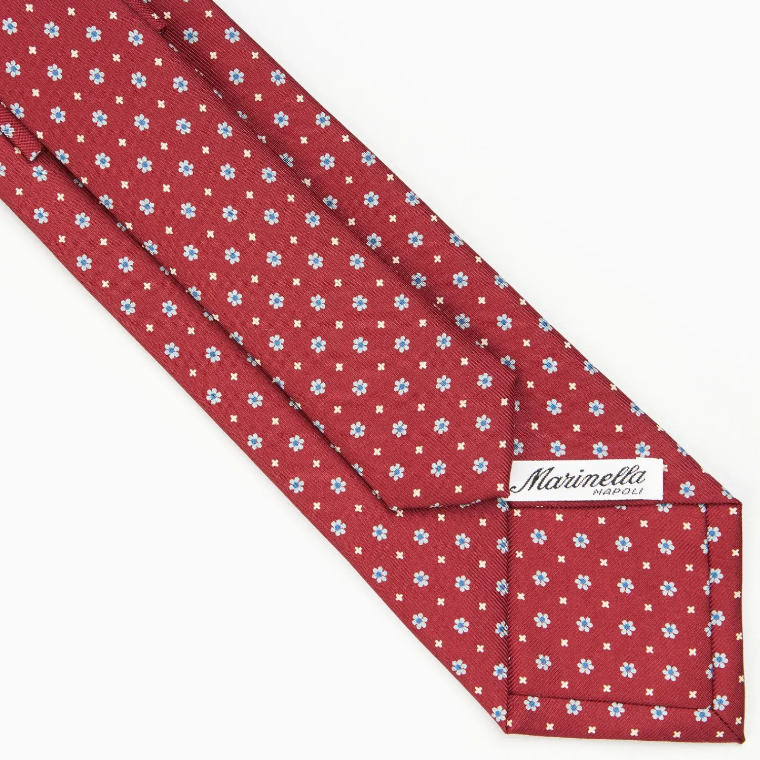 Burgundy Sartorial Classic Silk Tie - Small Flower Pattern>E.Marinella Shop