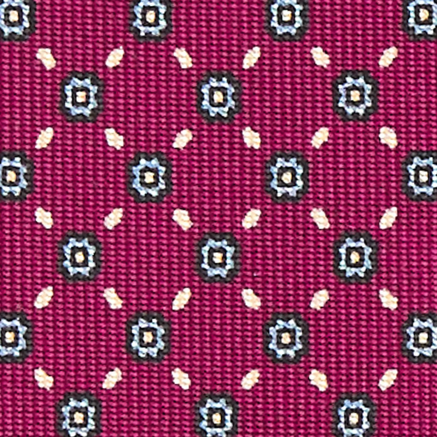 Burgundy Sartorial Classic Silk Tie - Small Flower Pattern>E.Marinella Online