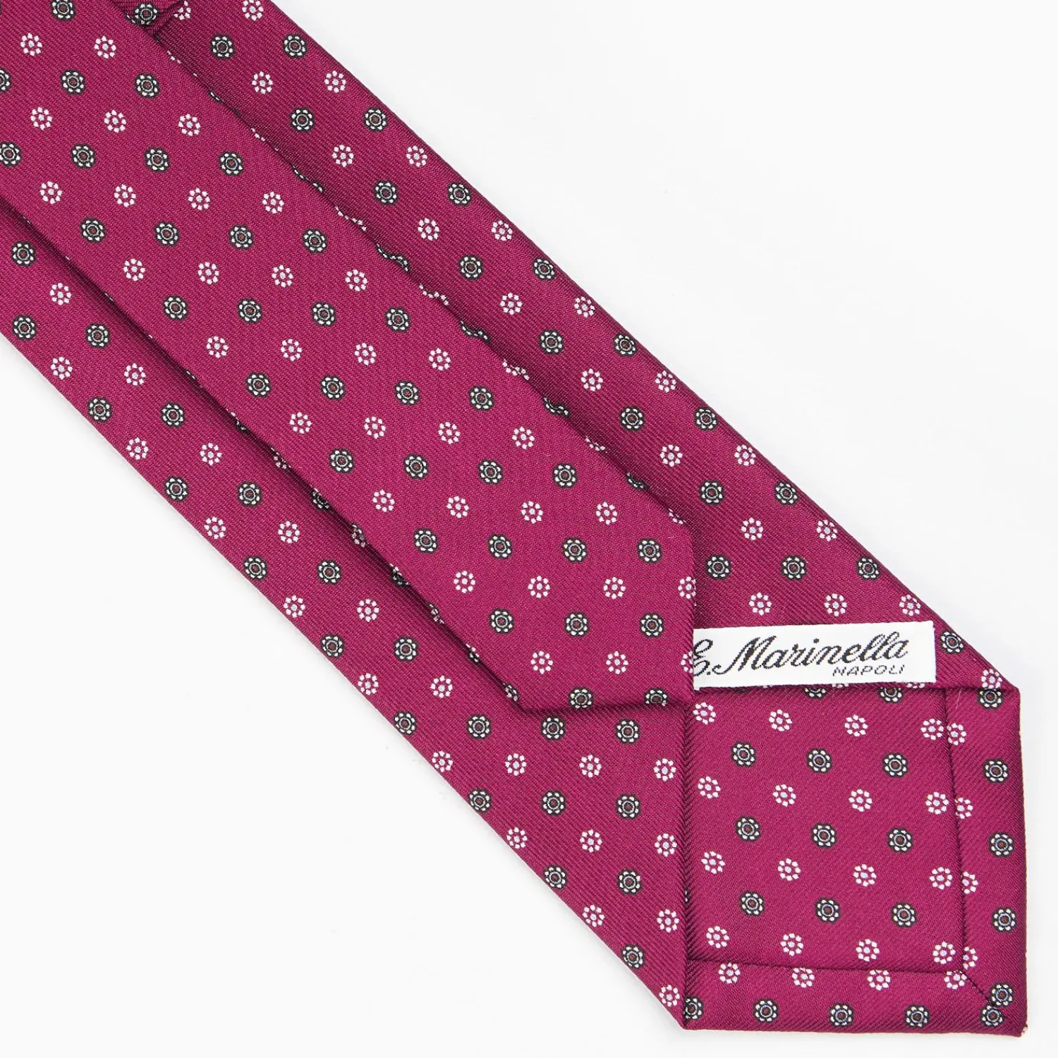 Burgundy Sartorial Classic Silk Tie - Small Flower Pattern>E.Marinella Clearance